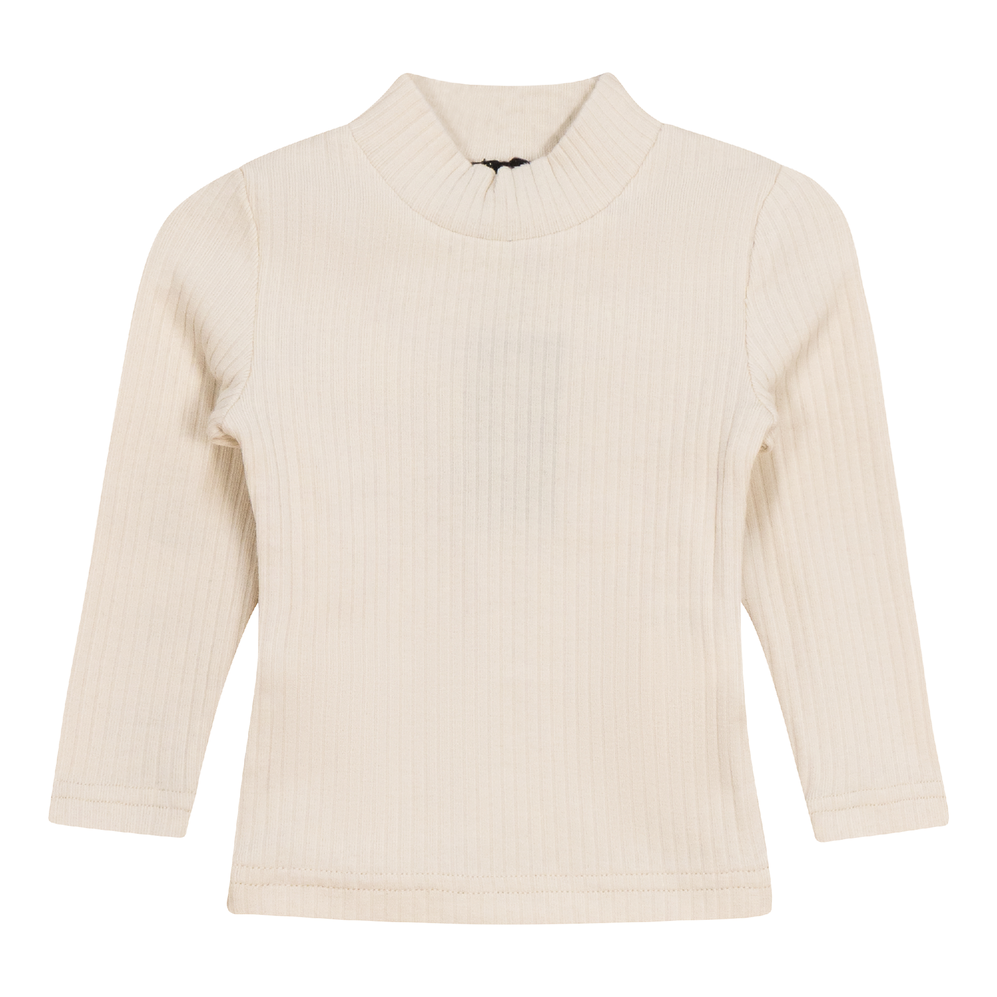 Ribbed Mock Neck Top in Cream by Puddles