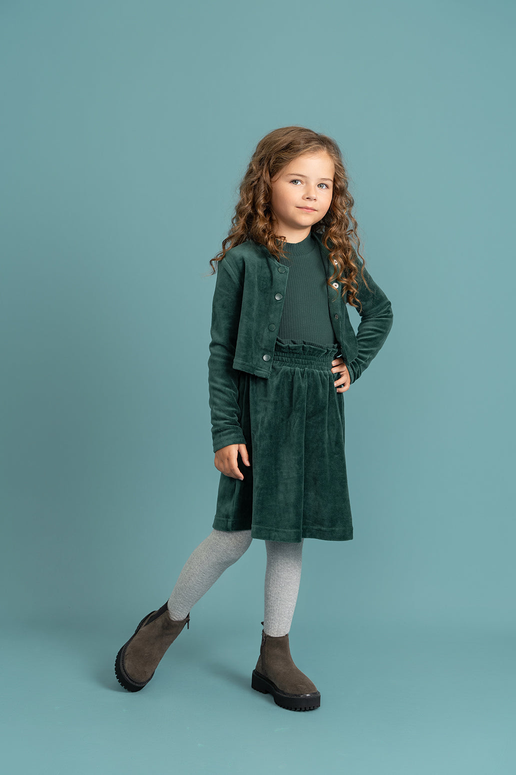 Ribbed Mock Neck Top in by Puddles