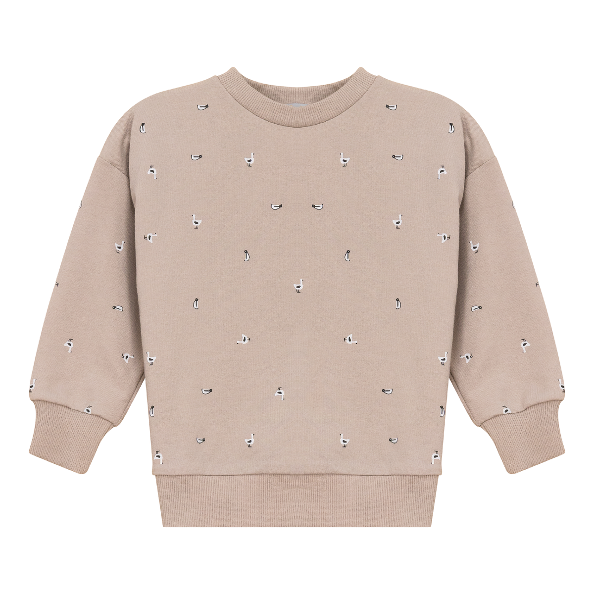 Penguin Printed Sweatshirt in Beige by Lux