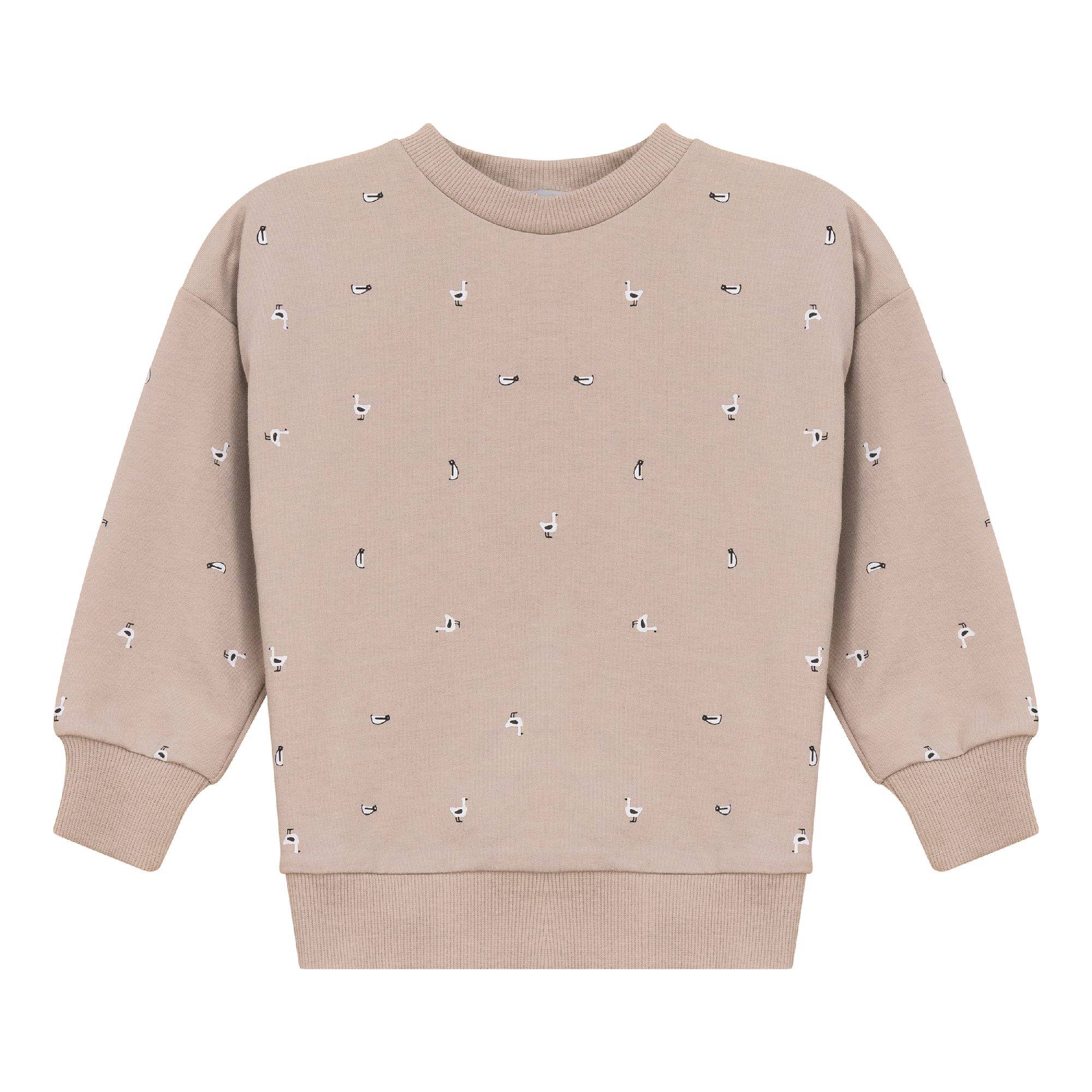 Penguin Printed Sweatshirt in Beige by Lux