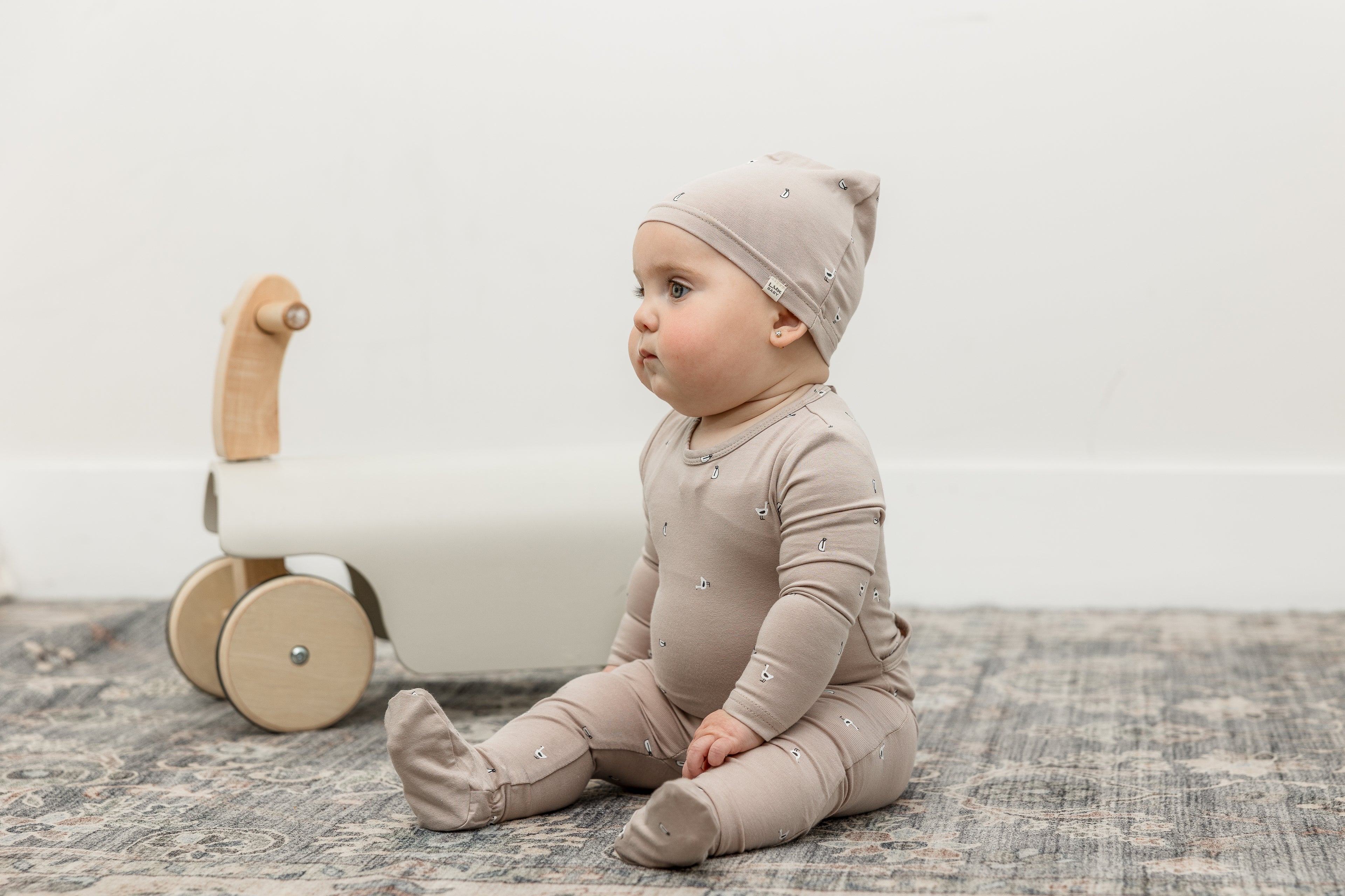 Penguin Printed Onesie Set in by Lux