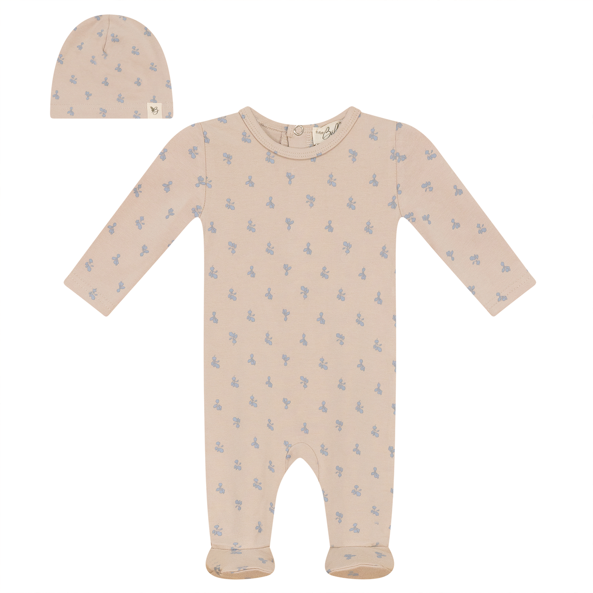 Raddish Printed Onesie Set in Blue Biscuit by Bebe Bella
