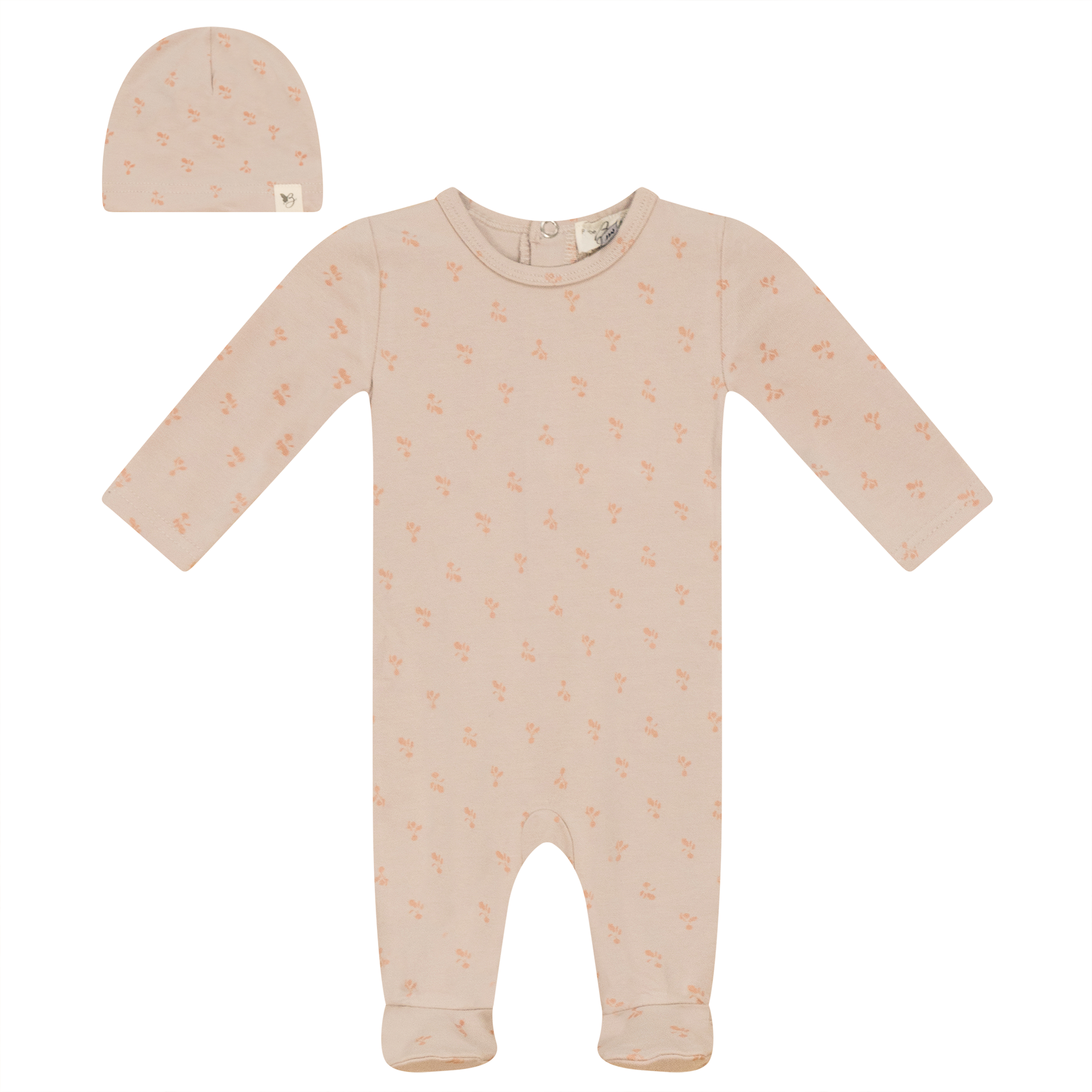 Raddish Printed Onesie Set in Pink Biscuit by Bebe Bella