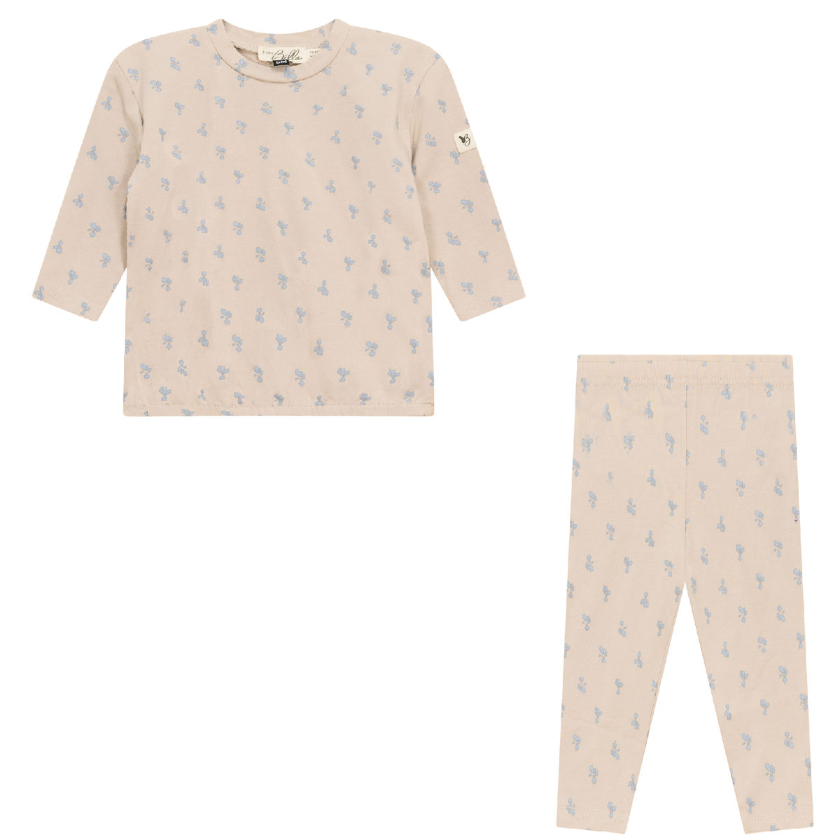 Raddish Print 2Pc Set in Blue Biscuit by Bebe Bella