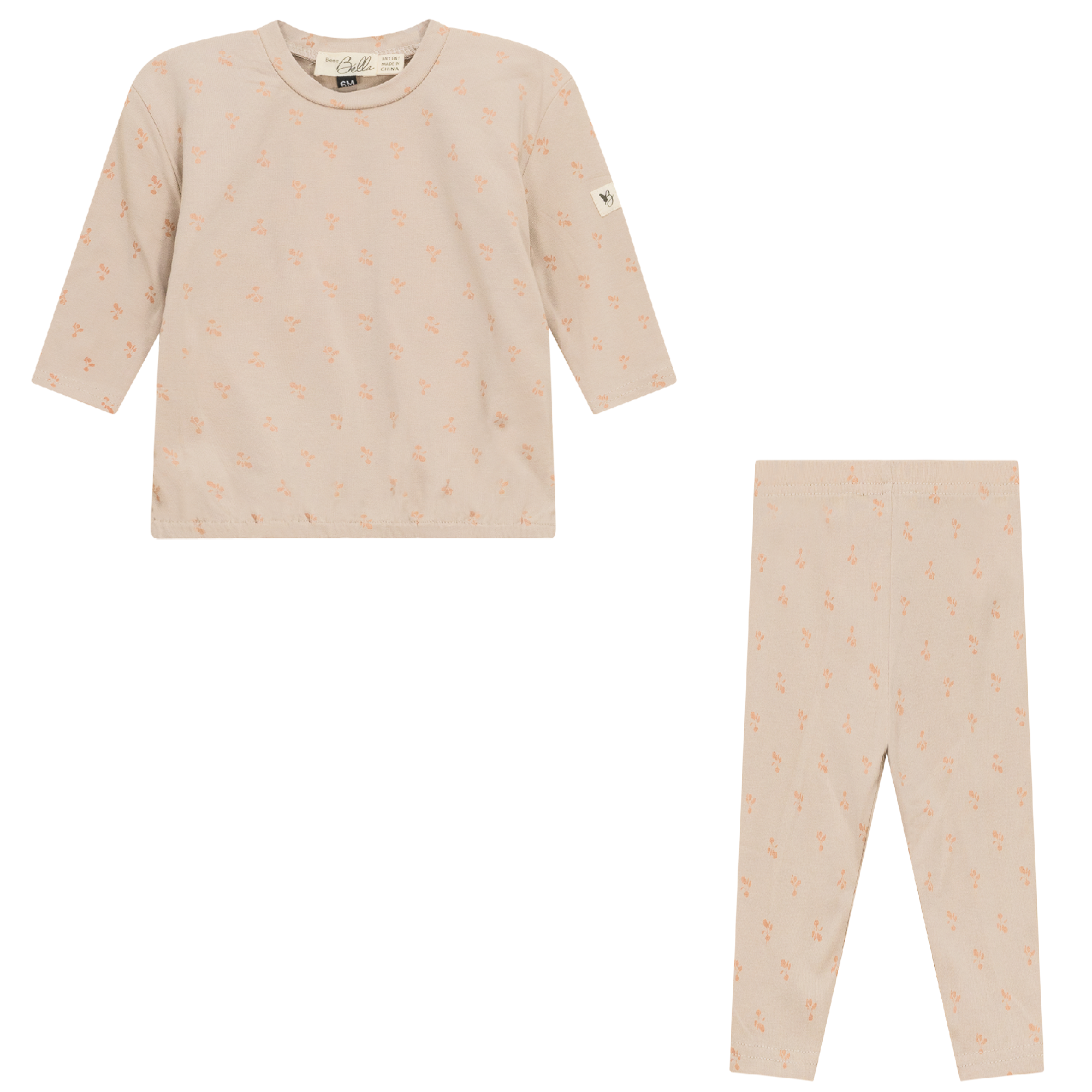 Raddish Print 2Pc Set in Pink Biscuit by Bebe Bella