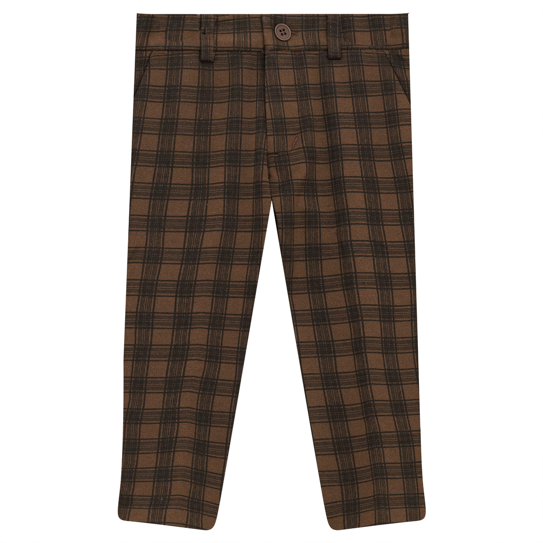 Plaid Long Pants Expresso Boys Pants by {{ product_vemdor}}