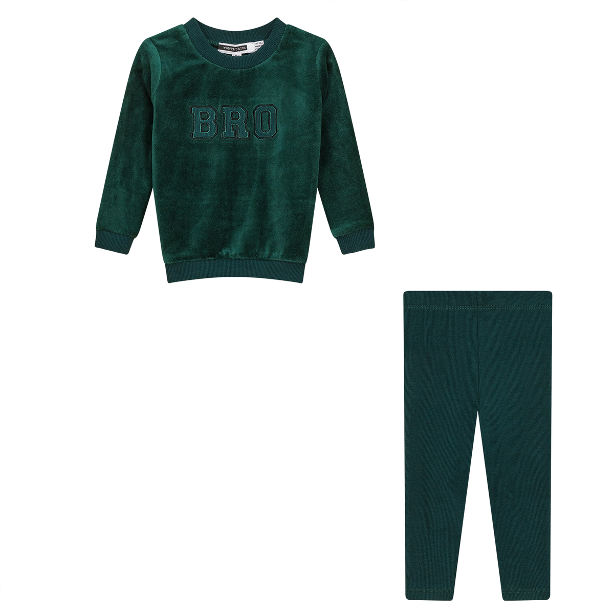Bro Applique 2Pc Set in Pine Green by Whipped Cocoa