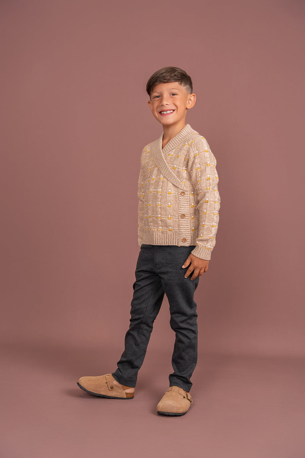 Textured Cable Knit Cardigan in by Mr. Mr.