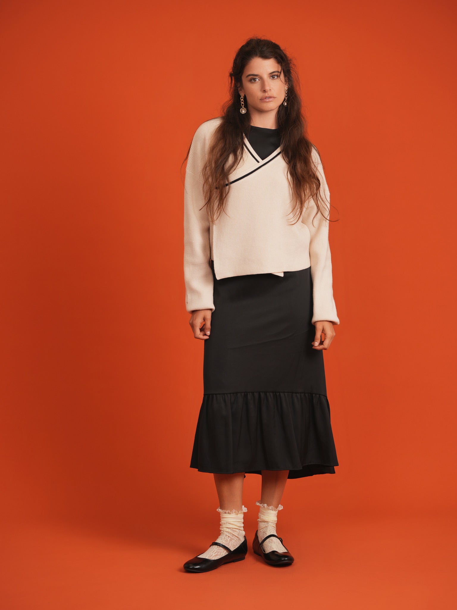 Satin Jumper in Black by Noni