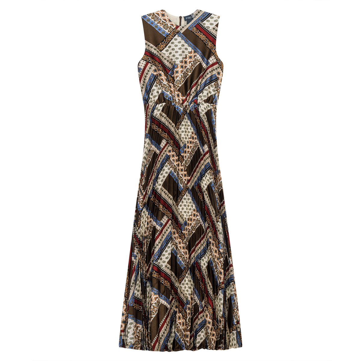 Crepe Pleated Jumper in Brown by Noni