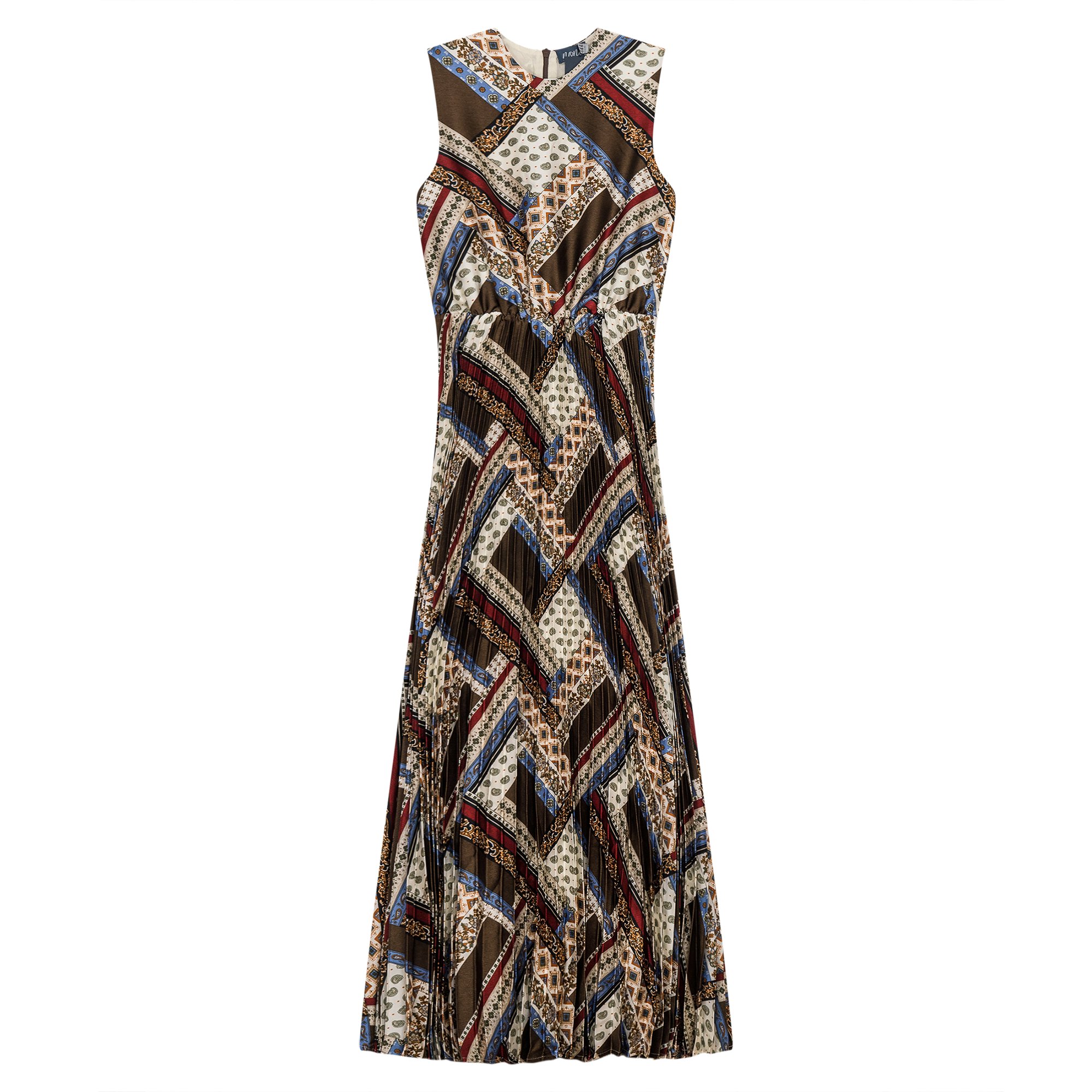 Crepe Pleated Jumper in Brown by Noni