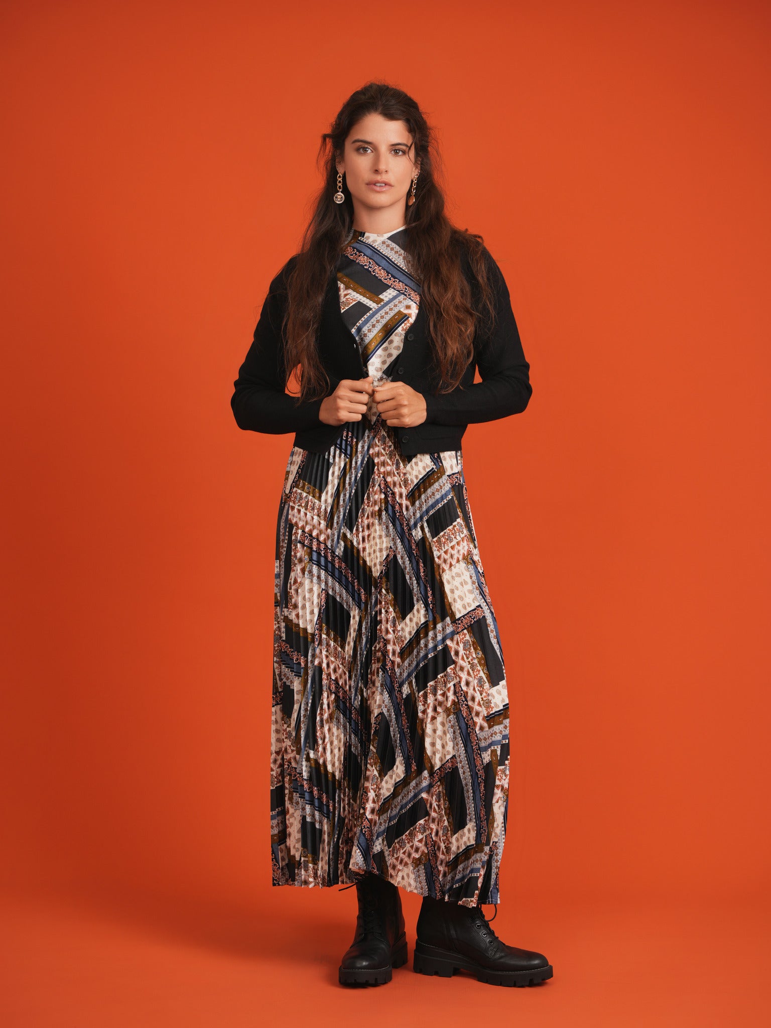 Crepe Pleated Jumper in by Noni