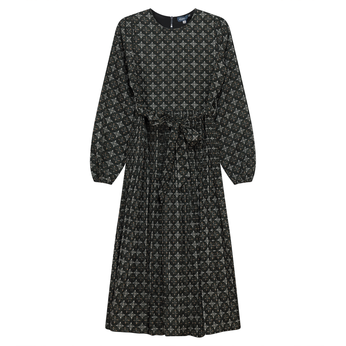 Crepe Pleated Dress in Black by Noni