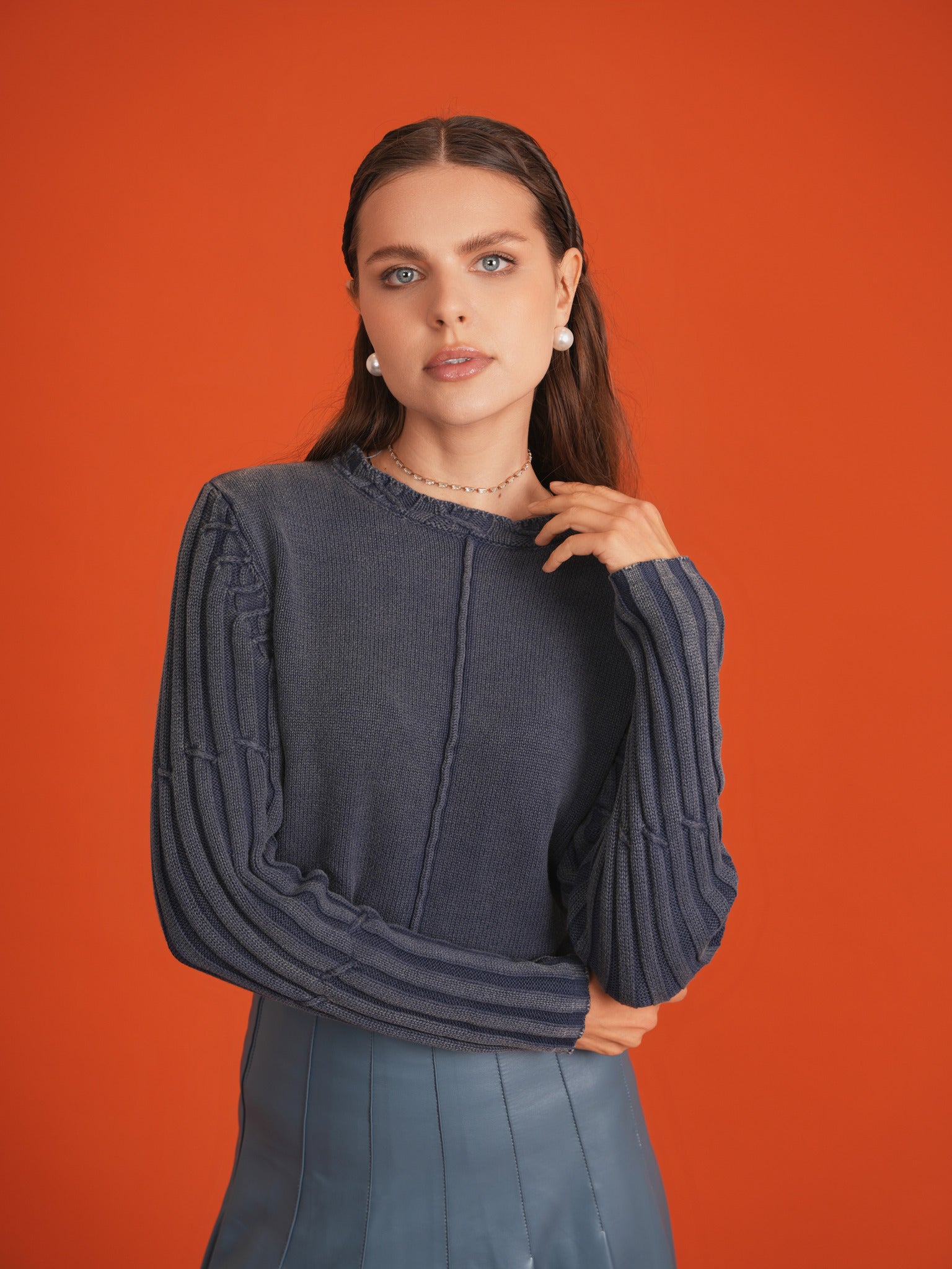 Knitted Distressed Sweater in by Unclear