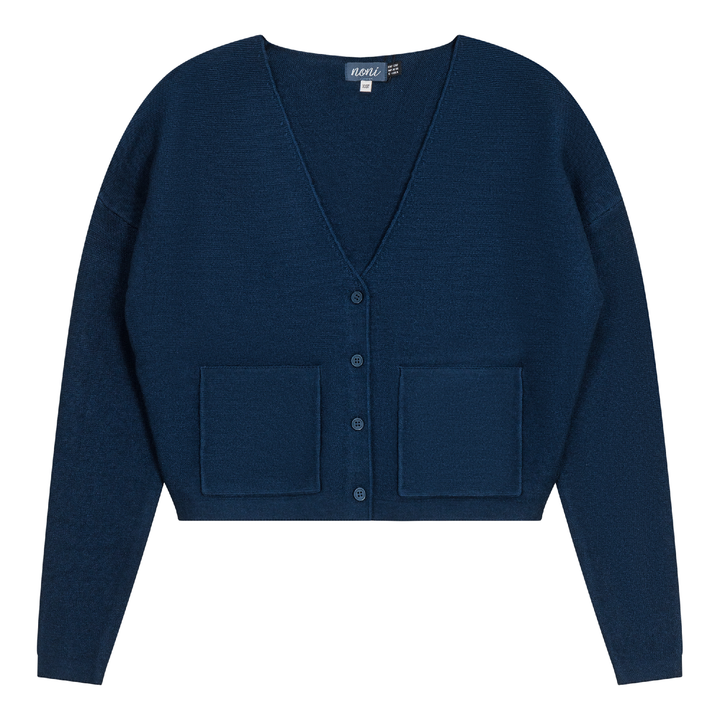 Knitted Crop Cardigan Navy Ladies Cardigan by {{ product_vemdor}}