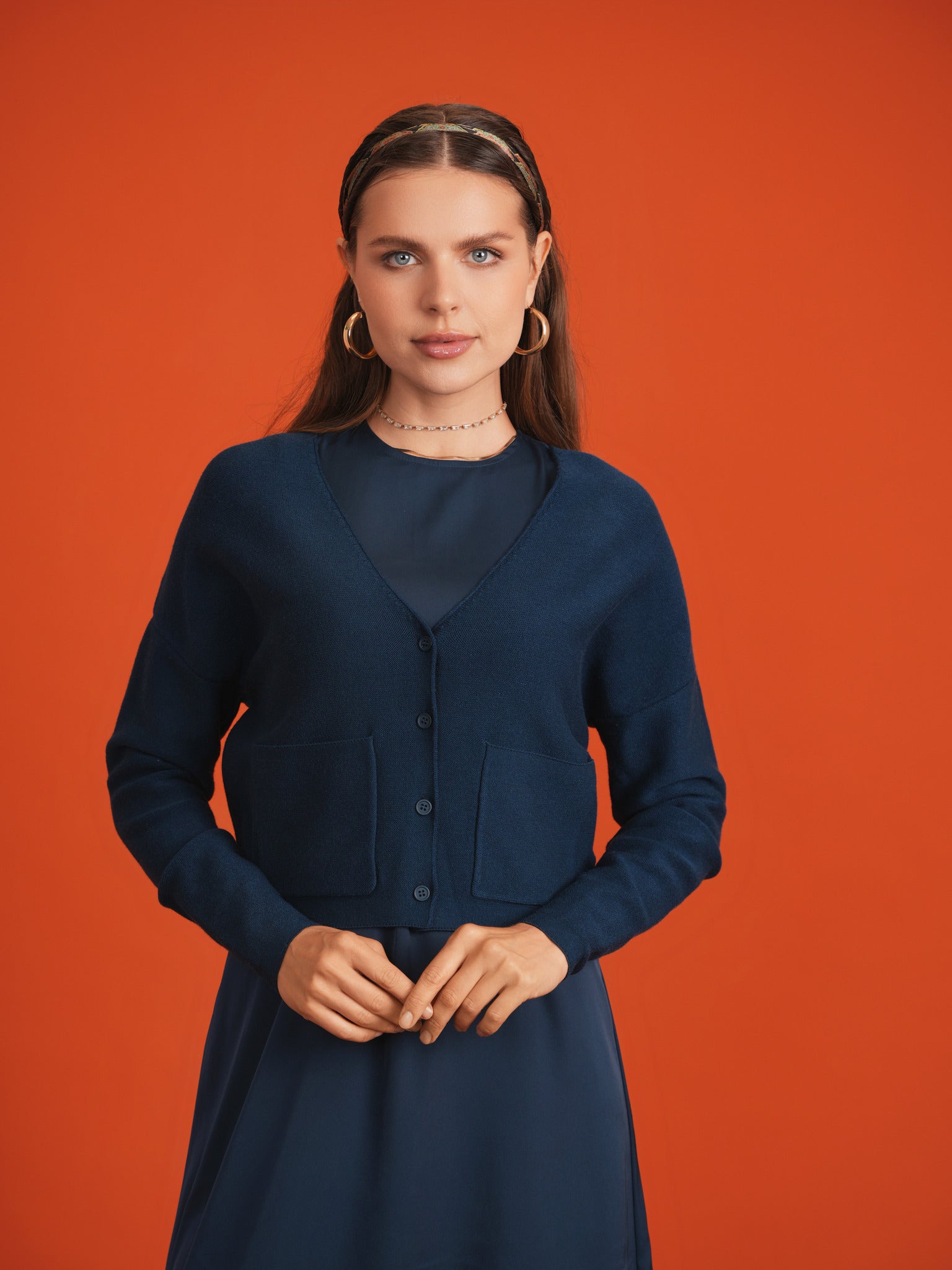 Knitted Crop Cardigan in by Noni