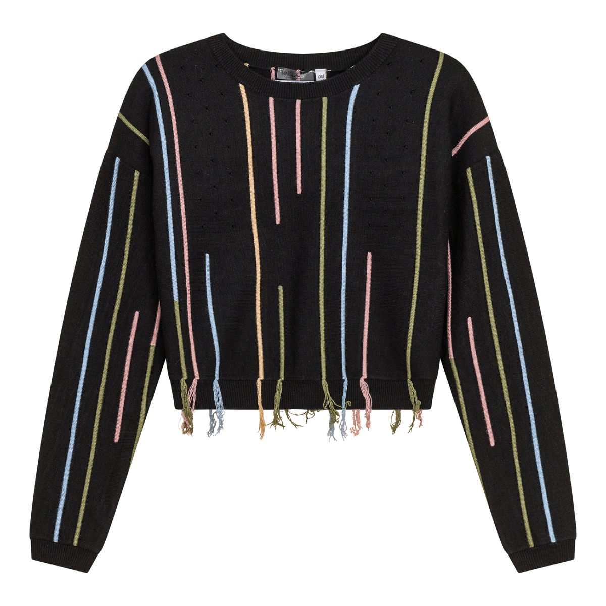 Knitted Crop Sweater in Black by Unclear