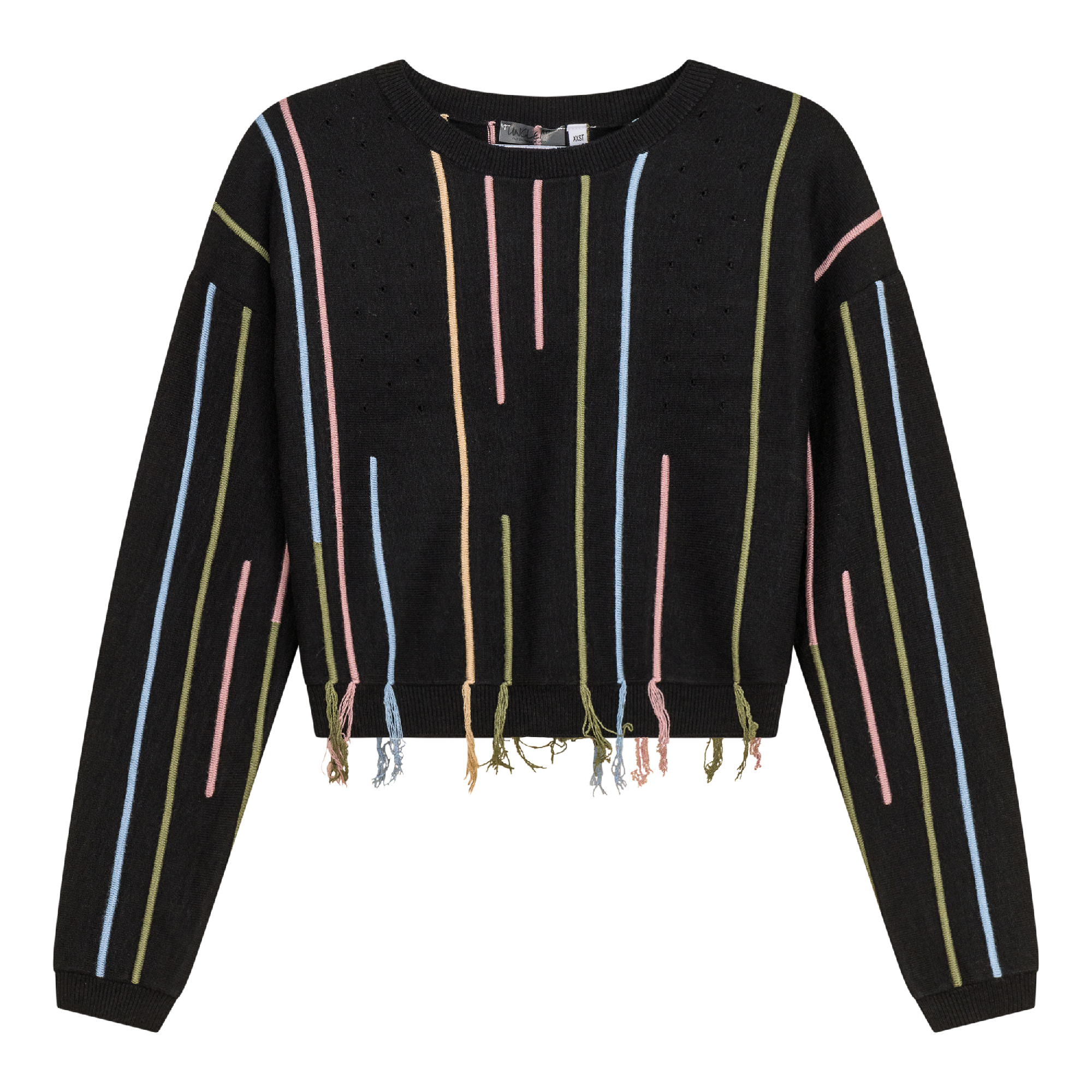 Knitted Crop Sweater in Black by Unclear