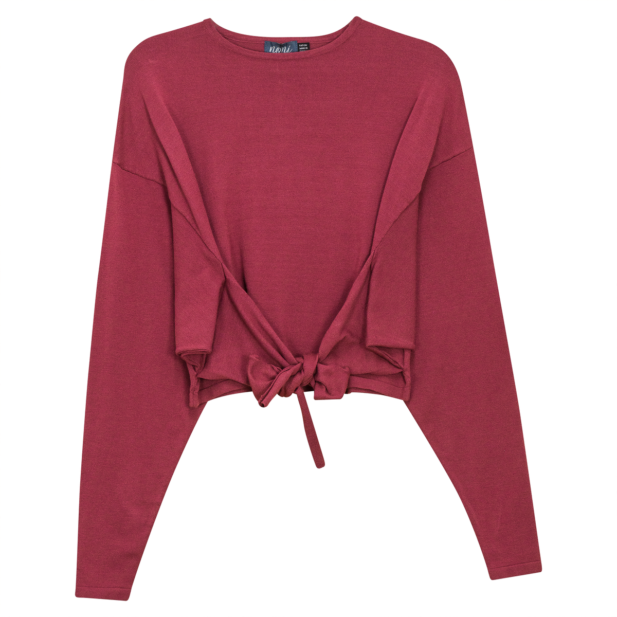 Knitted Crop Top in Berry by Noni