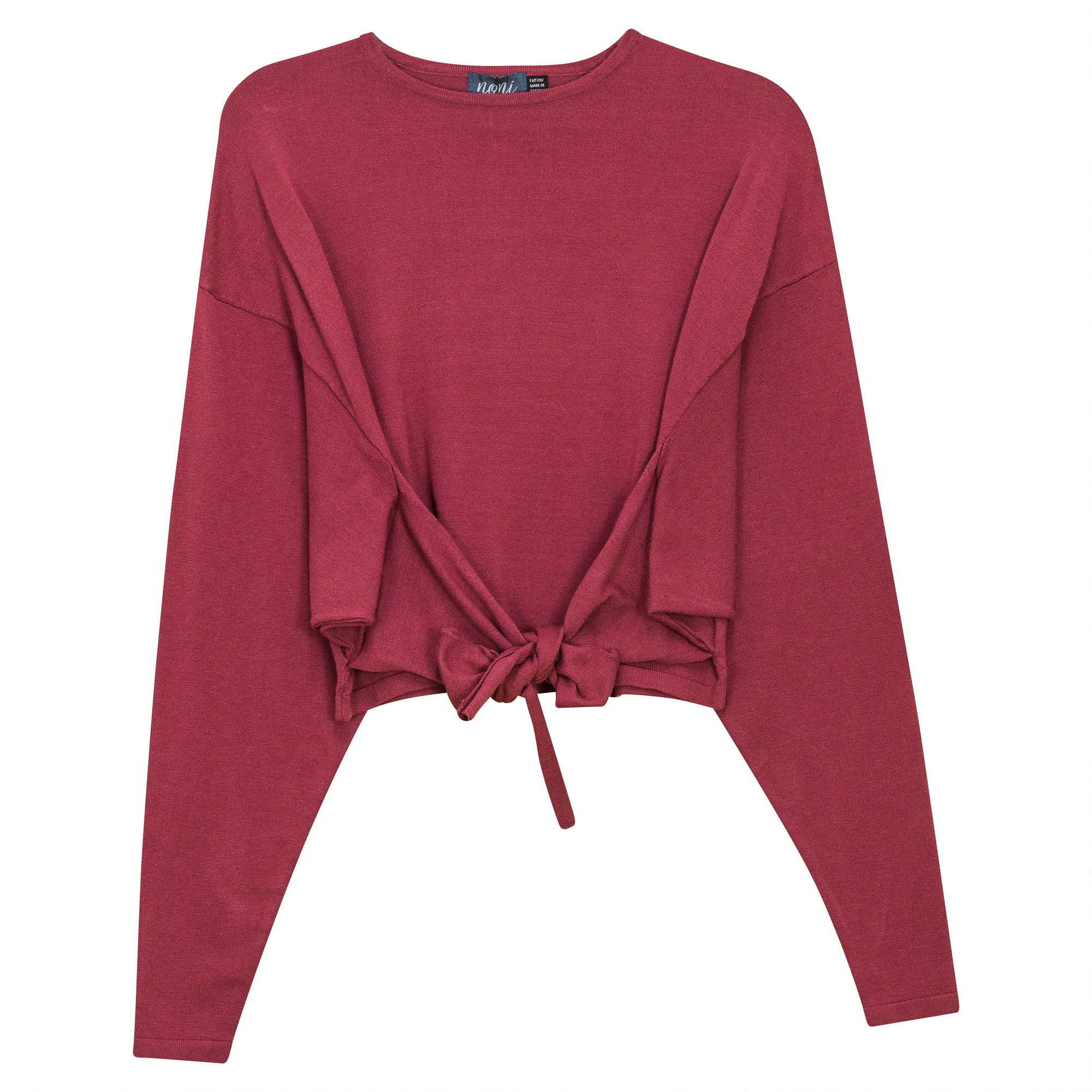 Knitted Crop Top in Berry by Noni