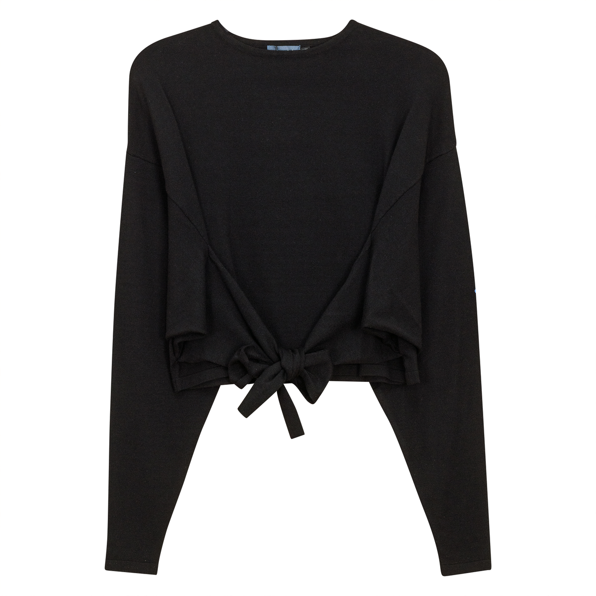 Knitted Crop Top in Black by Noni