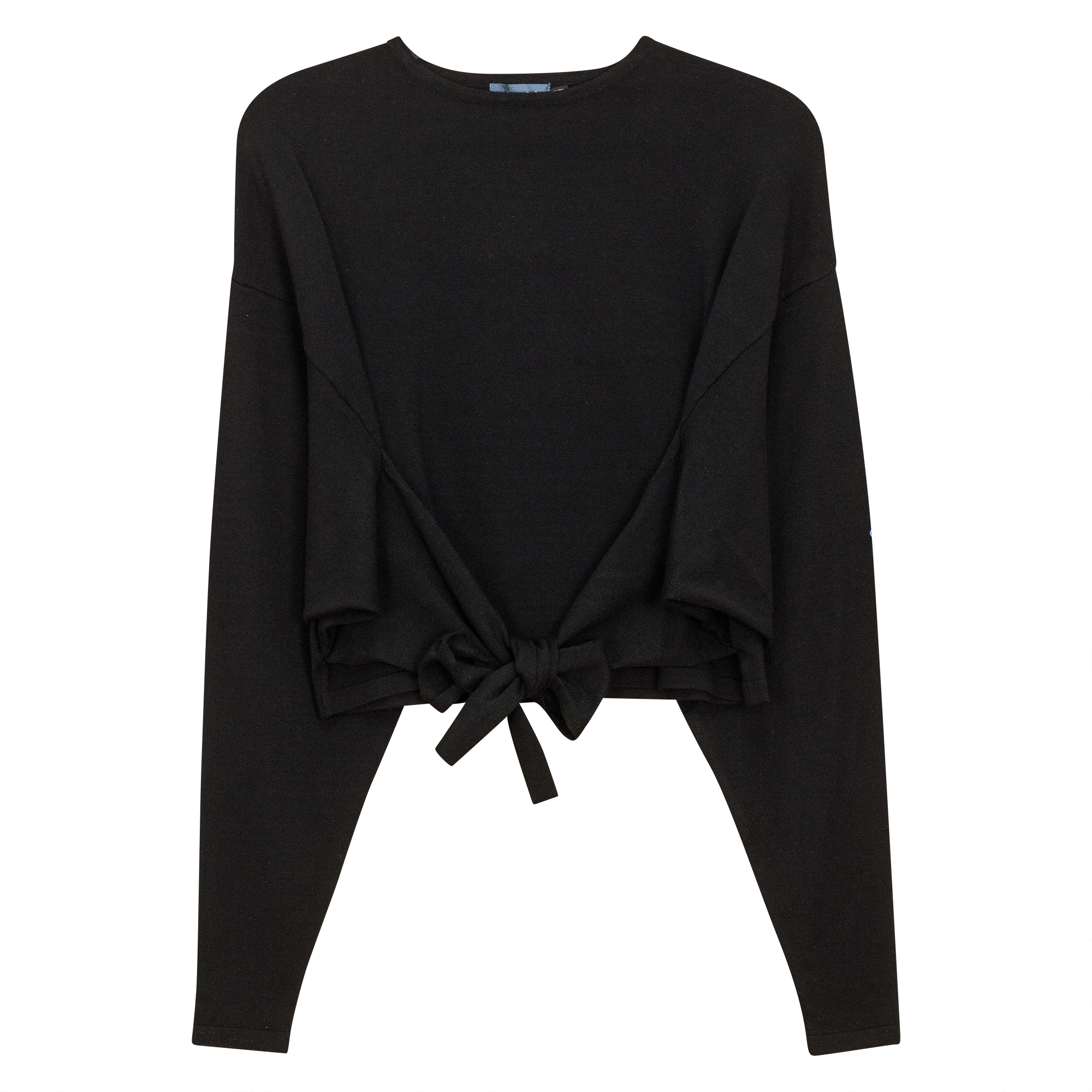 Knitted Crop Top in Black by Noni