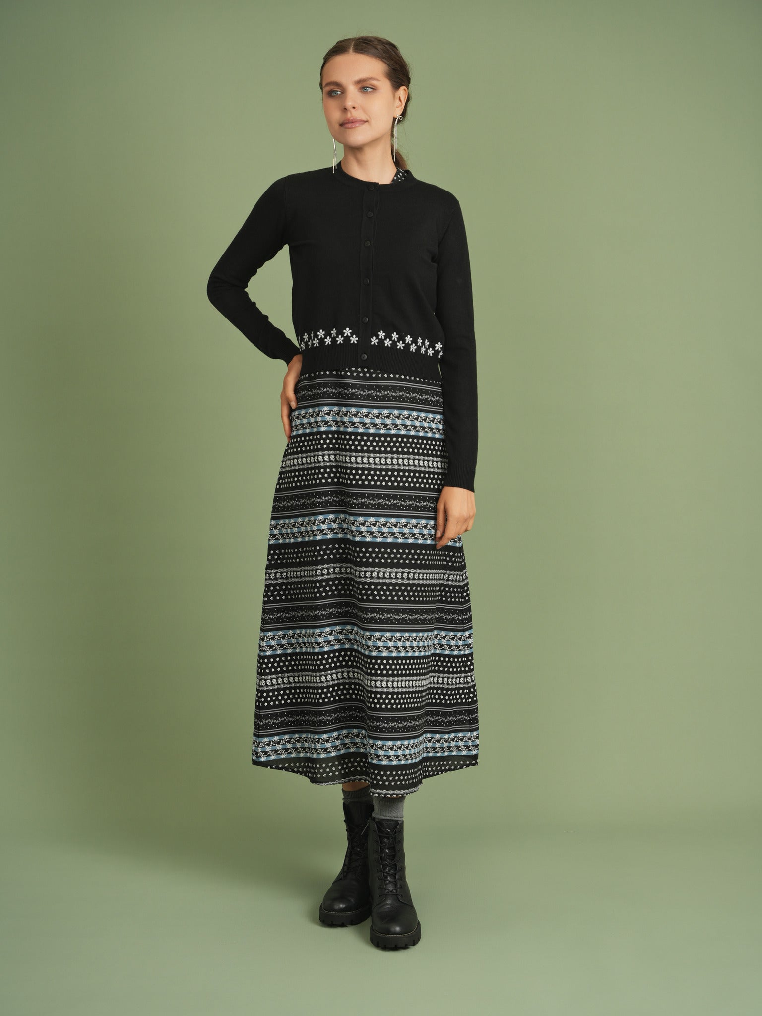 Striped Floral Print 2Pc Set in by Noni