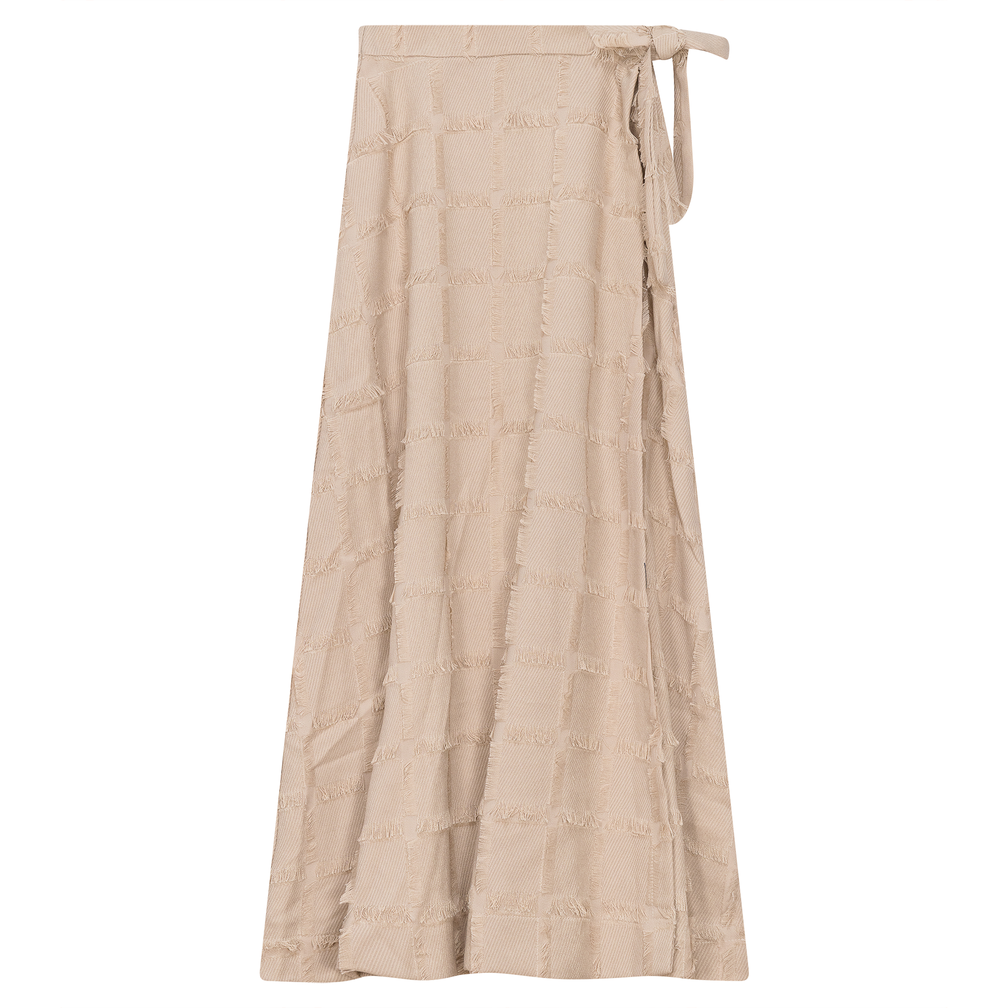 Woven Fringe Wrap Skirt in Dark Almond by Noni