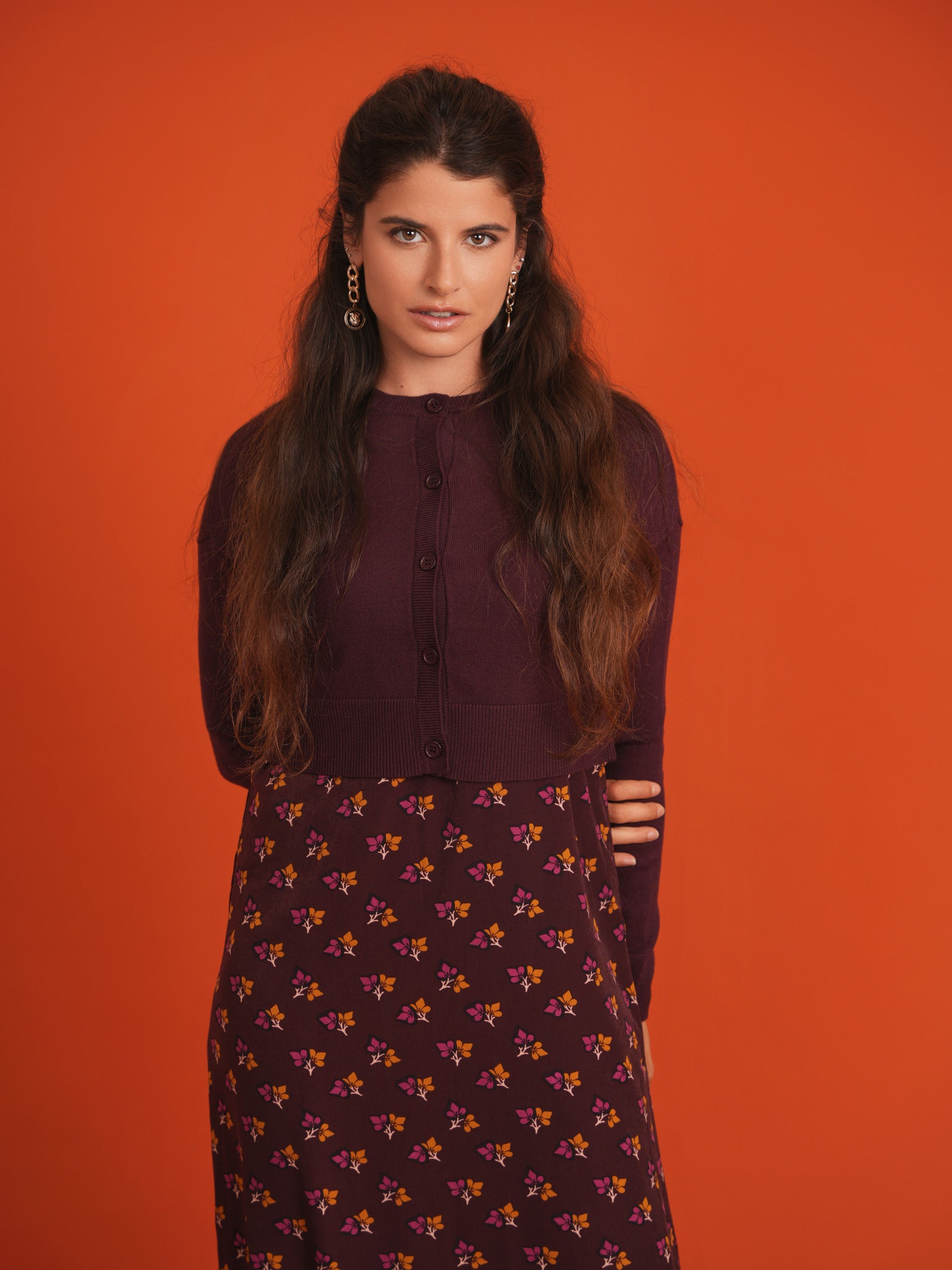 Crepe Jumper and Cardigan Set in Black by Noni