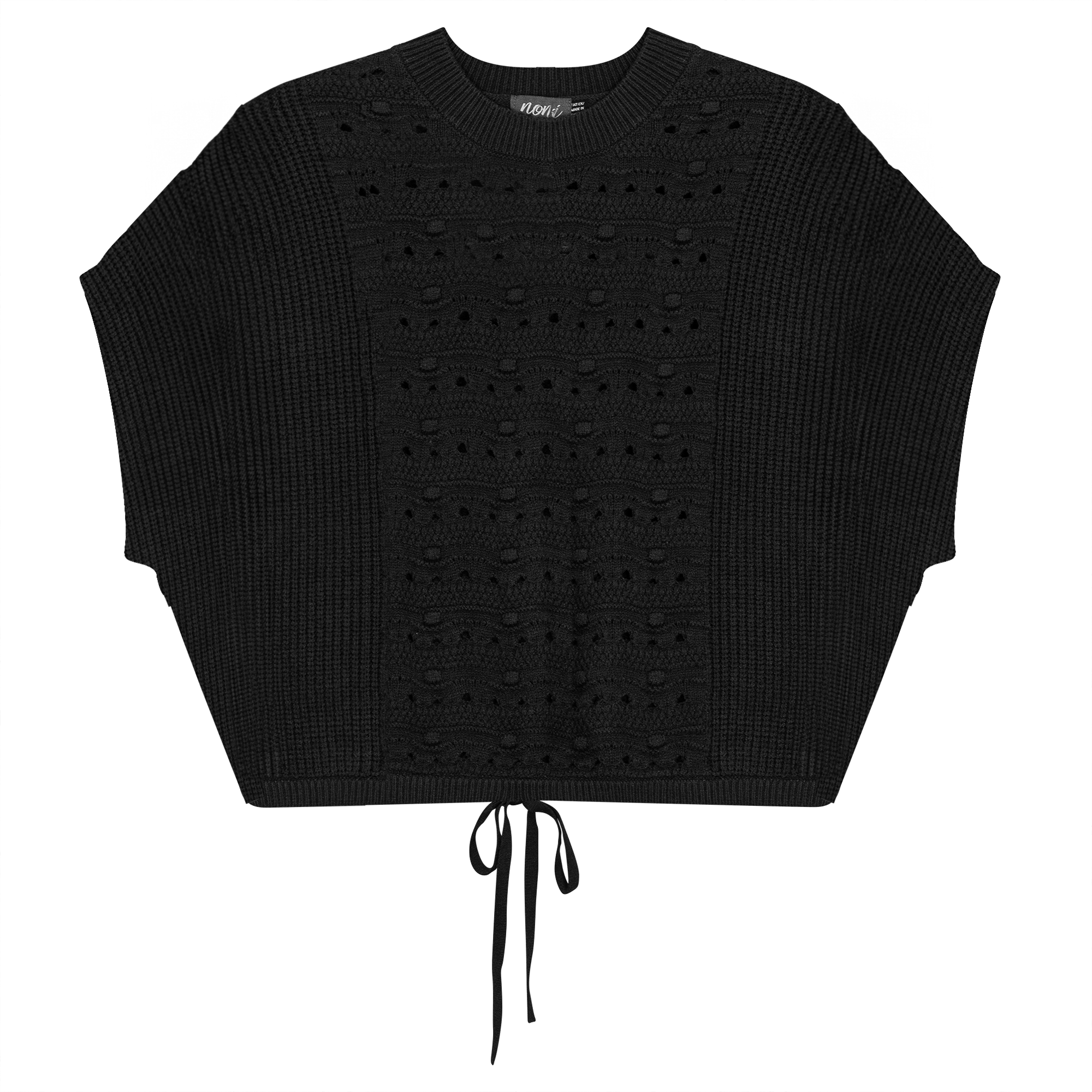 Chunky Loose Vest in Black by Noni