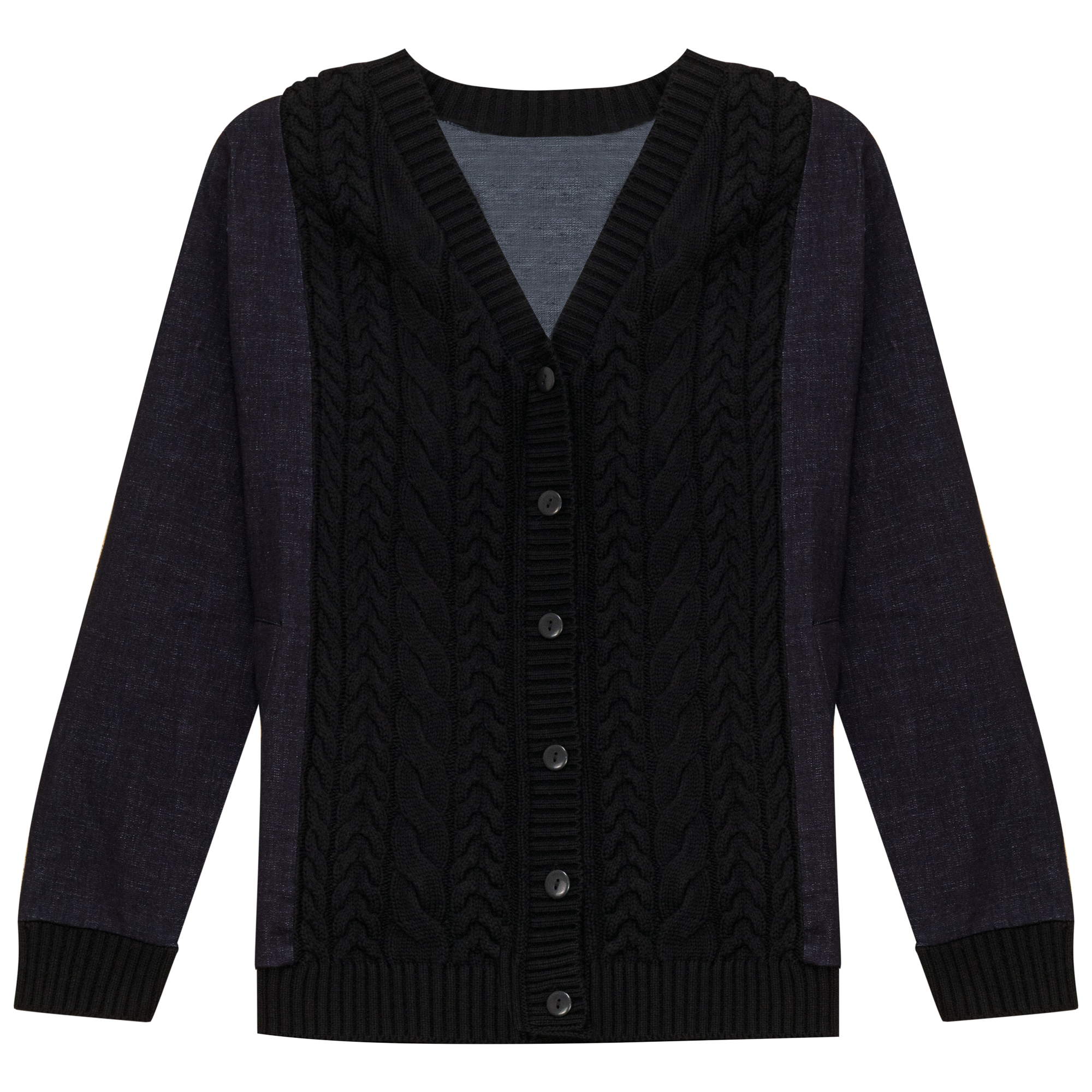 Denim Knit Cardigan in Dark Denim by Unclear