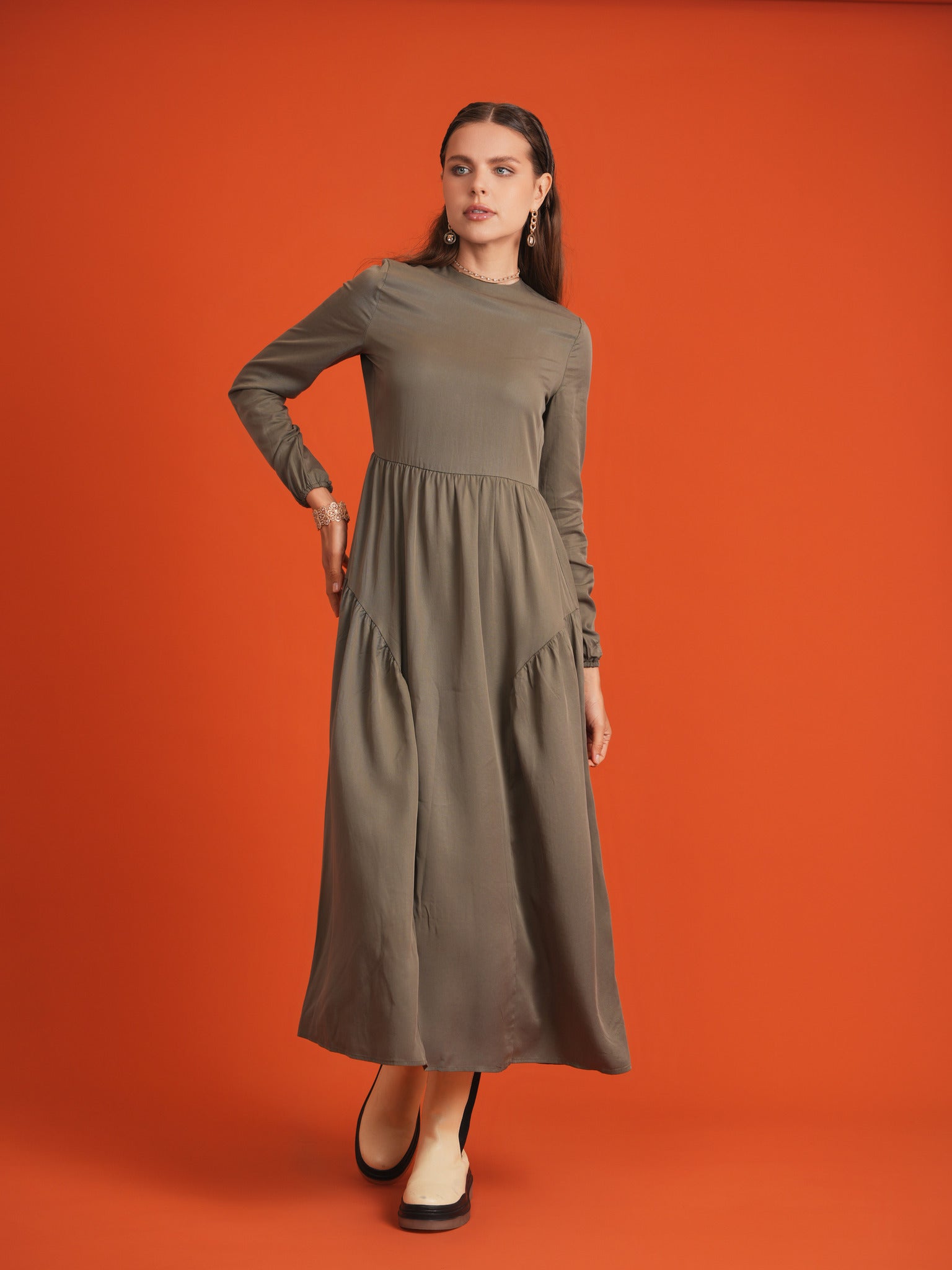 Midi Woven Dress in by Noni