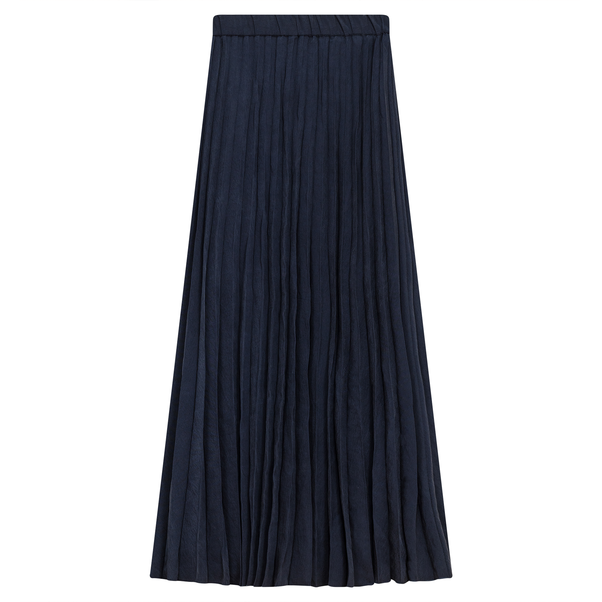 Sunburst Pleated Midi Skirt in Midnight Blue by Noni