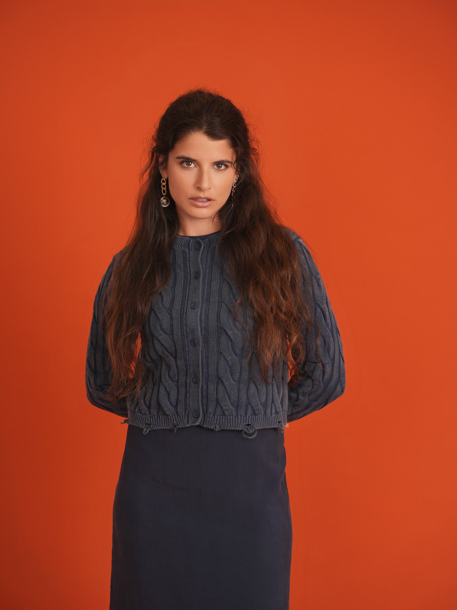 V-Neck Suede Jumper in Black by Noni