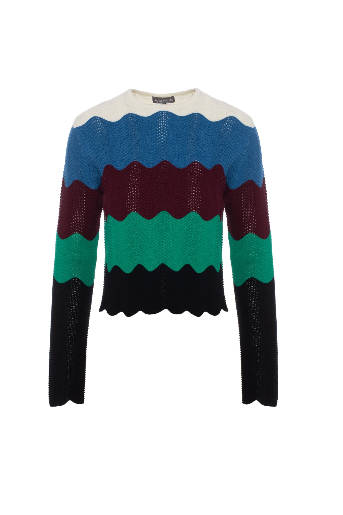 Crochet Color Blocked Cardigan in Multi by Mademoiselle