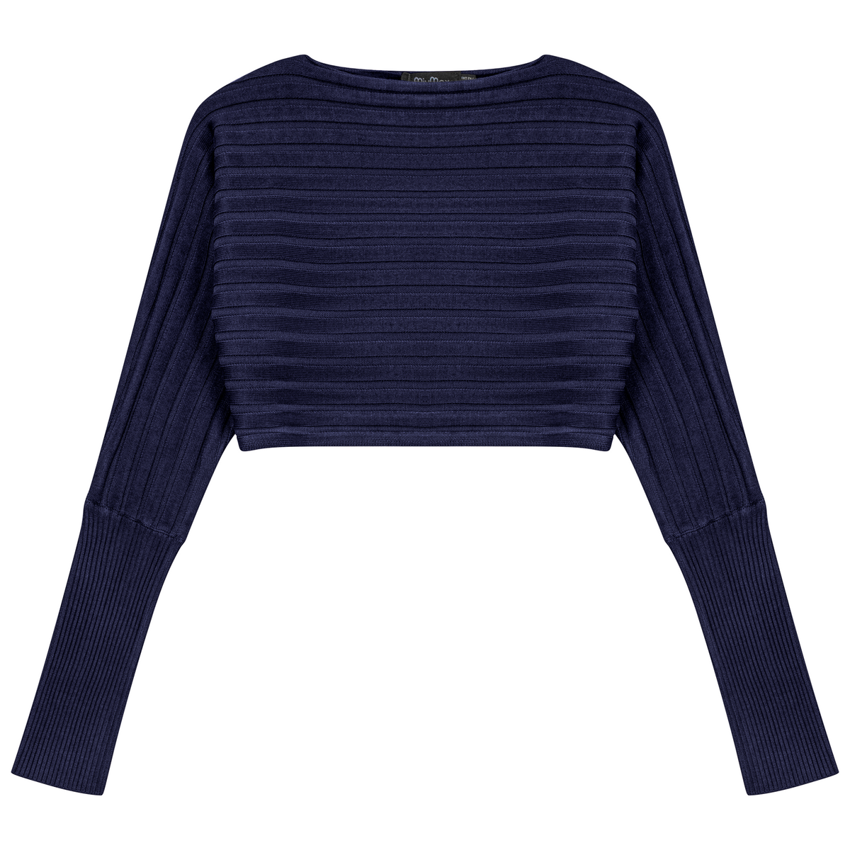 Croppped Knit Sweater in Dark Navy by MiuMax