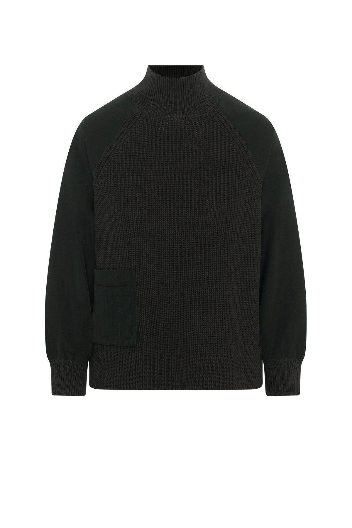 High Neck Raglan Sweater in Olive by Hashtag