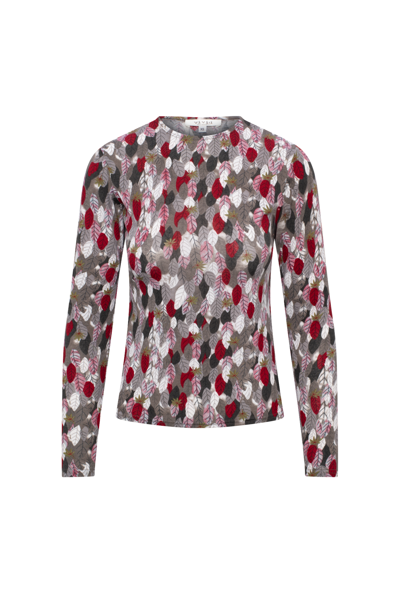 Printed Tee in Grey Red by Vivid