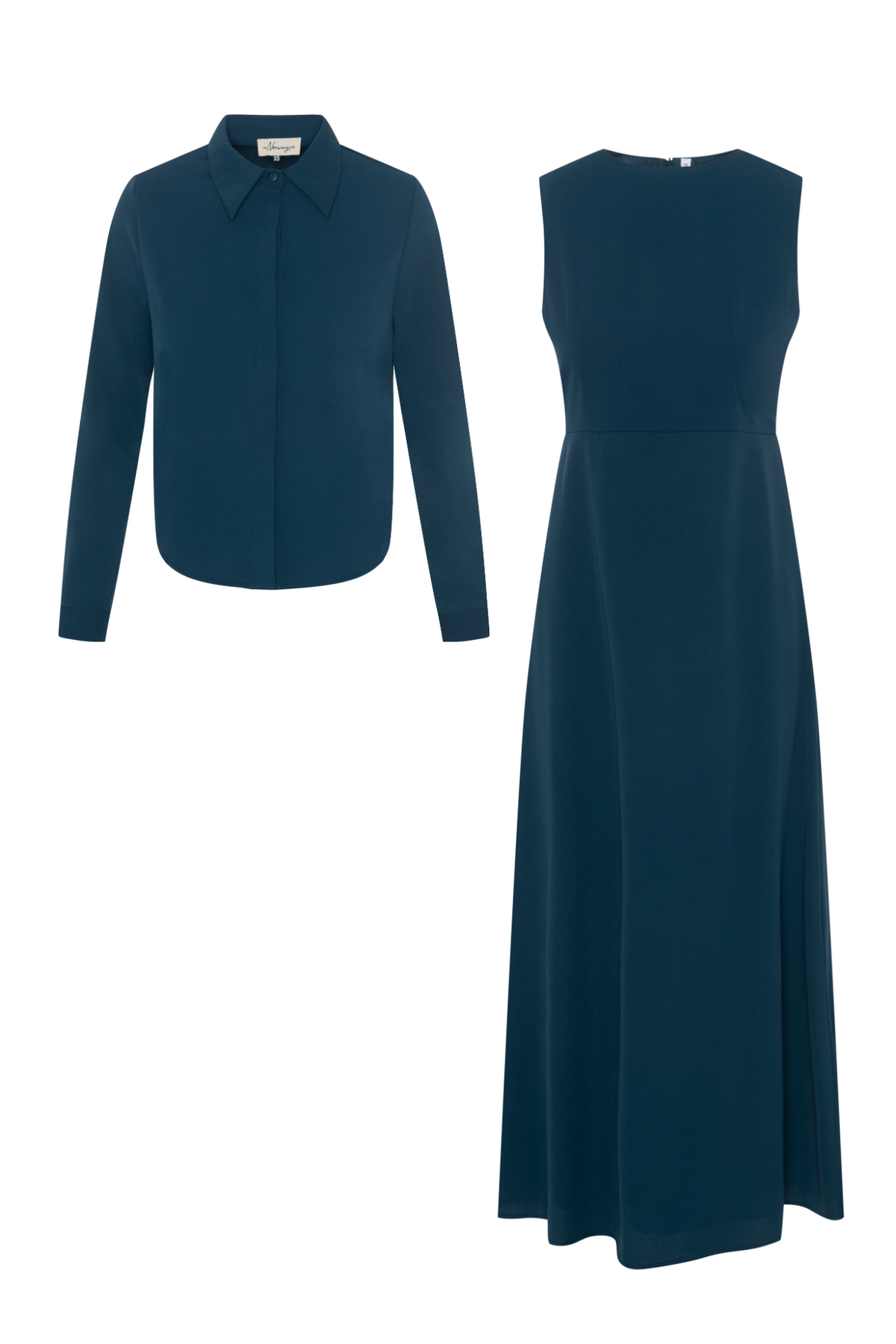 Crepe Bolero Midi Shirt Dress in Everglade by The Norway Club