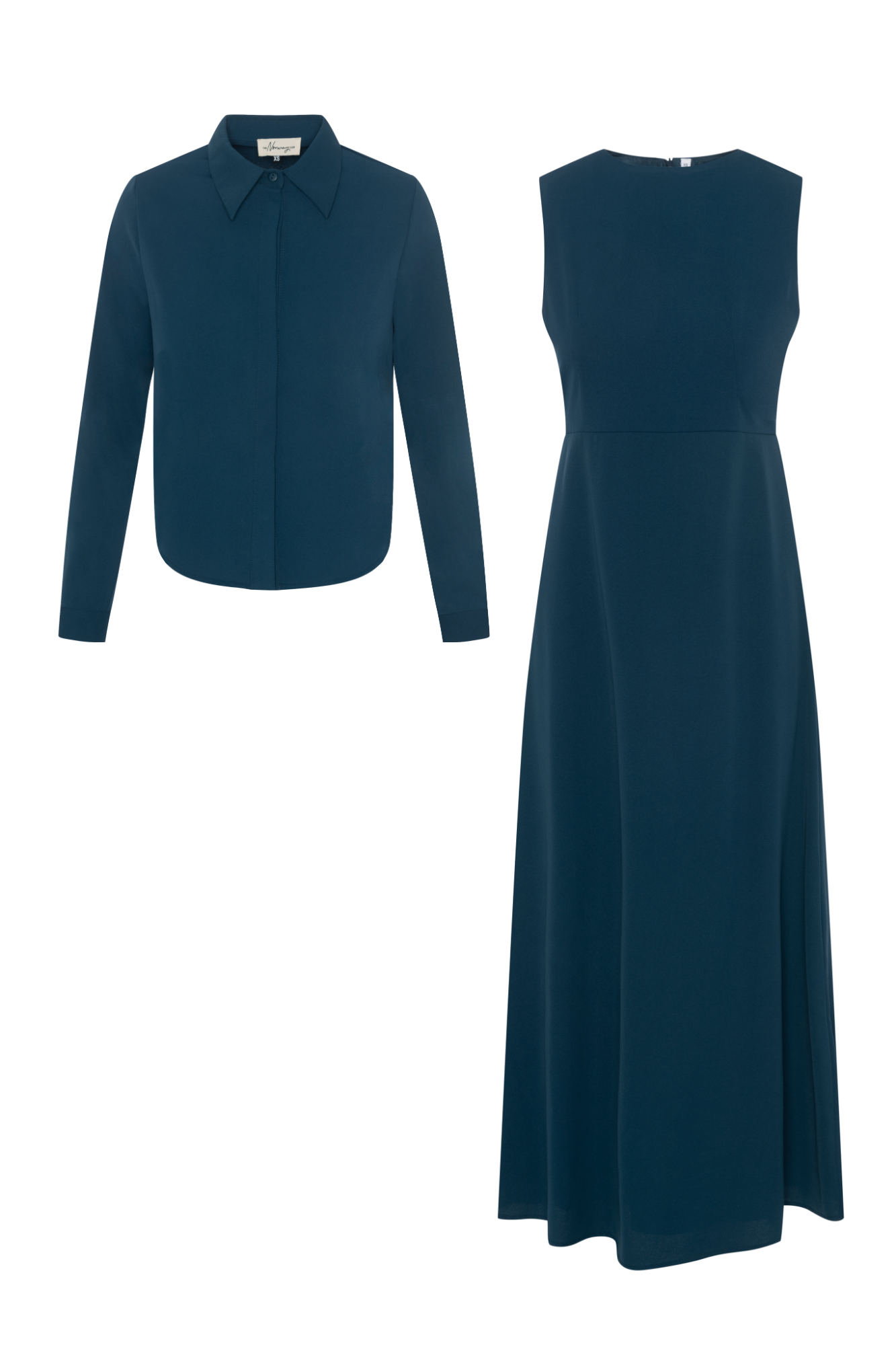 blue shirt dress crepe Crepe Bolero Midi Shirt Dress