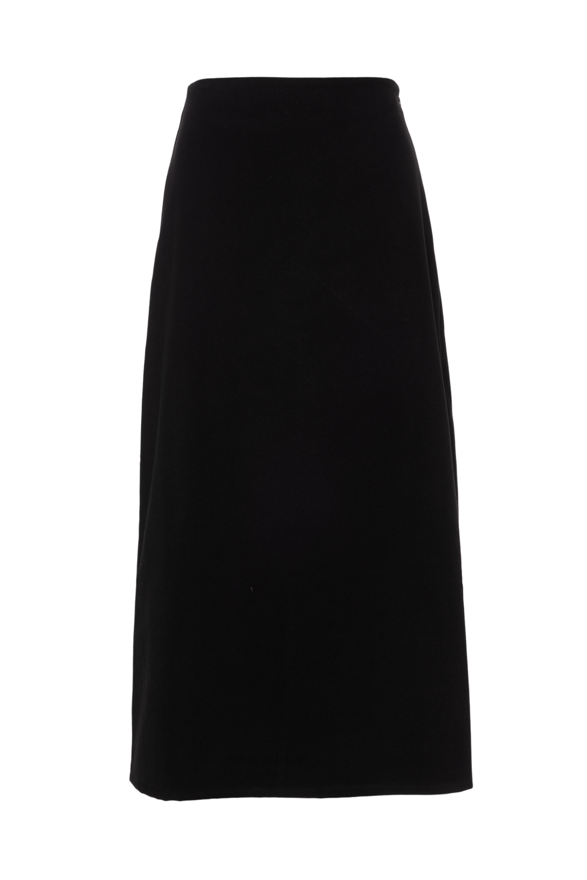 Cool Wool Midi A Line Strap Skirt in Black by Faves