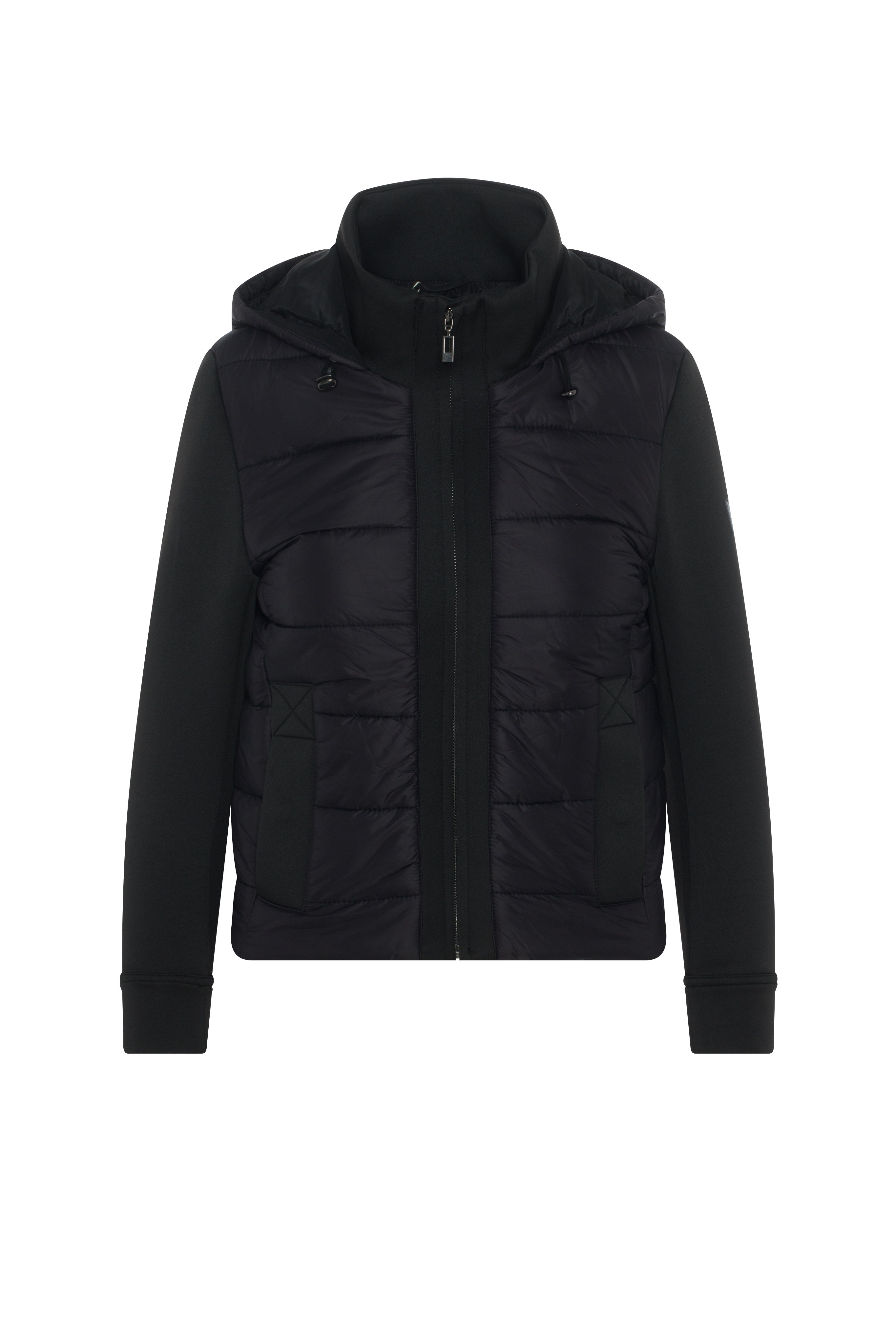 Quilted Combo Bomber Jacket in Black by Juli