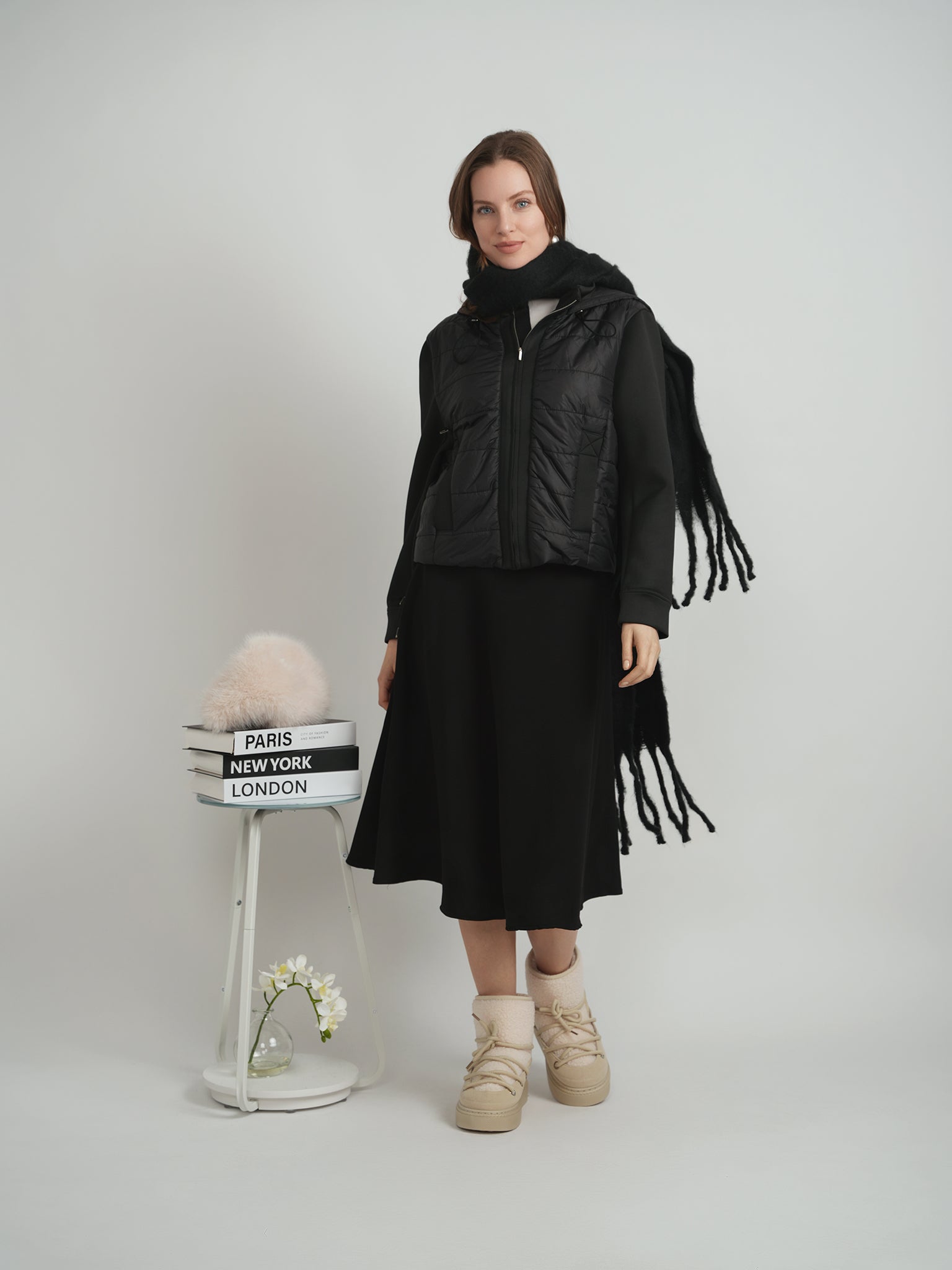 Quilted Combo Bomber Jacket in by Juli