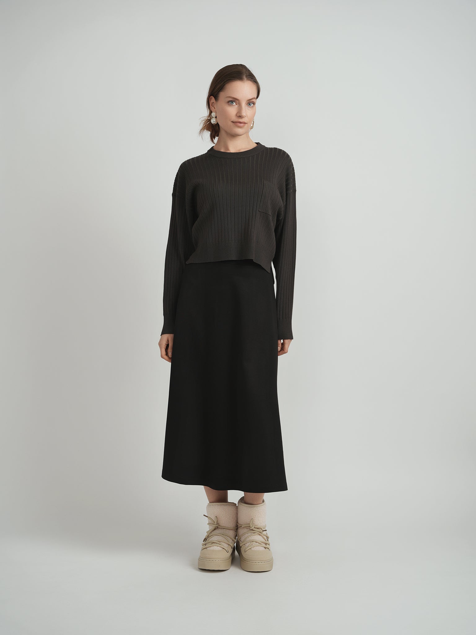 Cropped Loose Pocket Sweater in by Spades