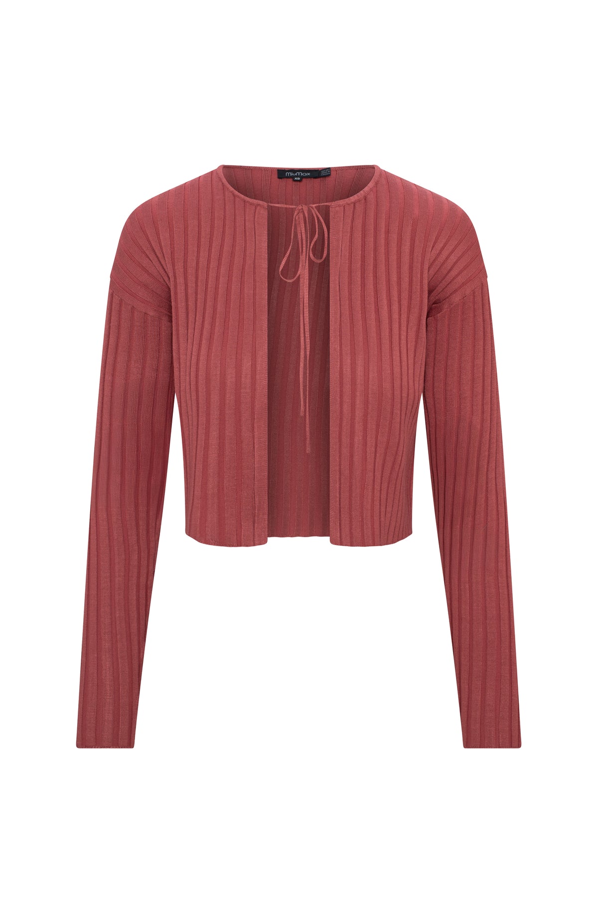 Cropped Knit Tie Cardigan in Champagne by MiuMax