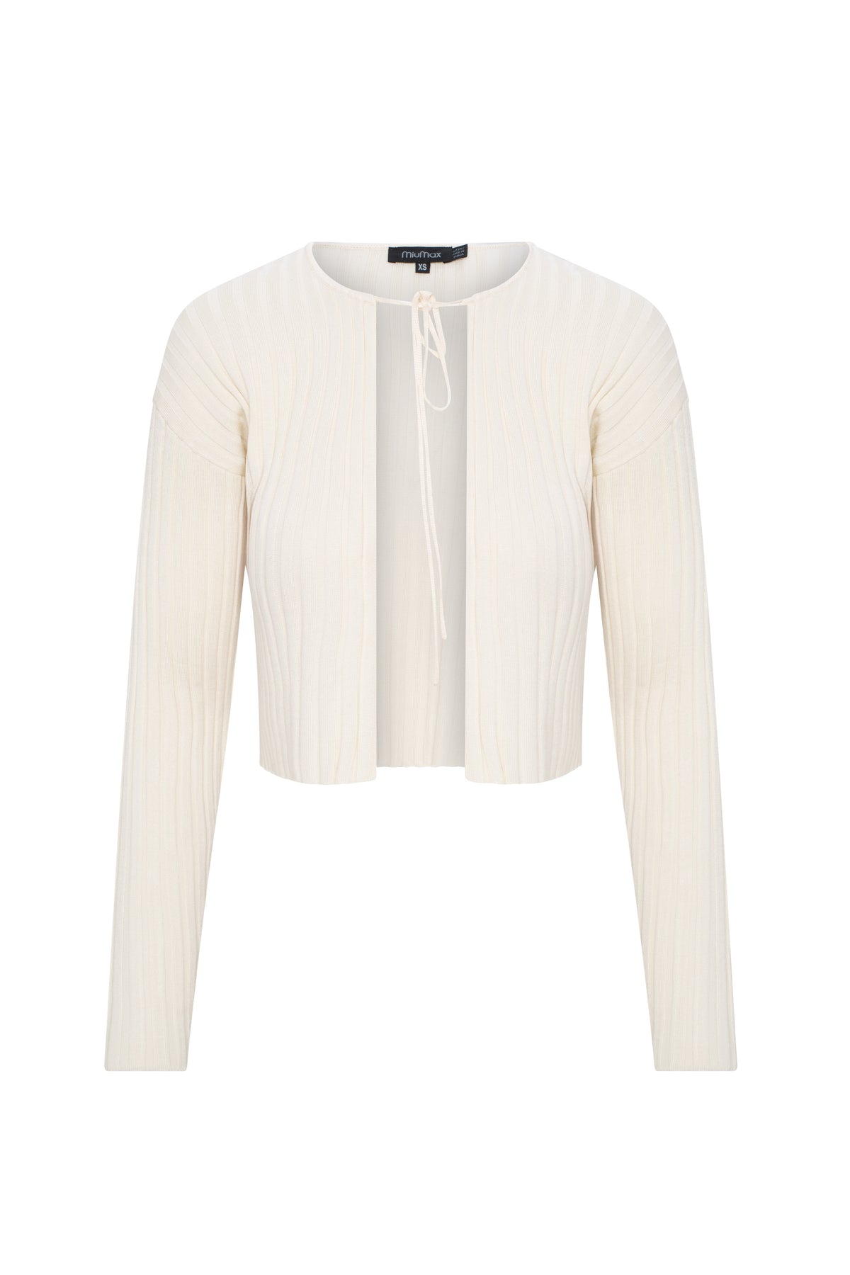 Cropped Knit Tie Cardigan