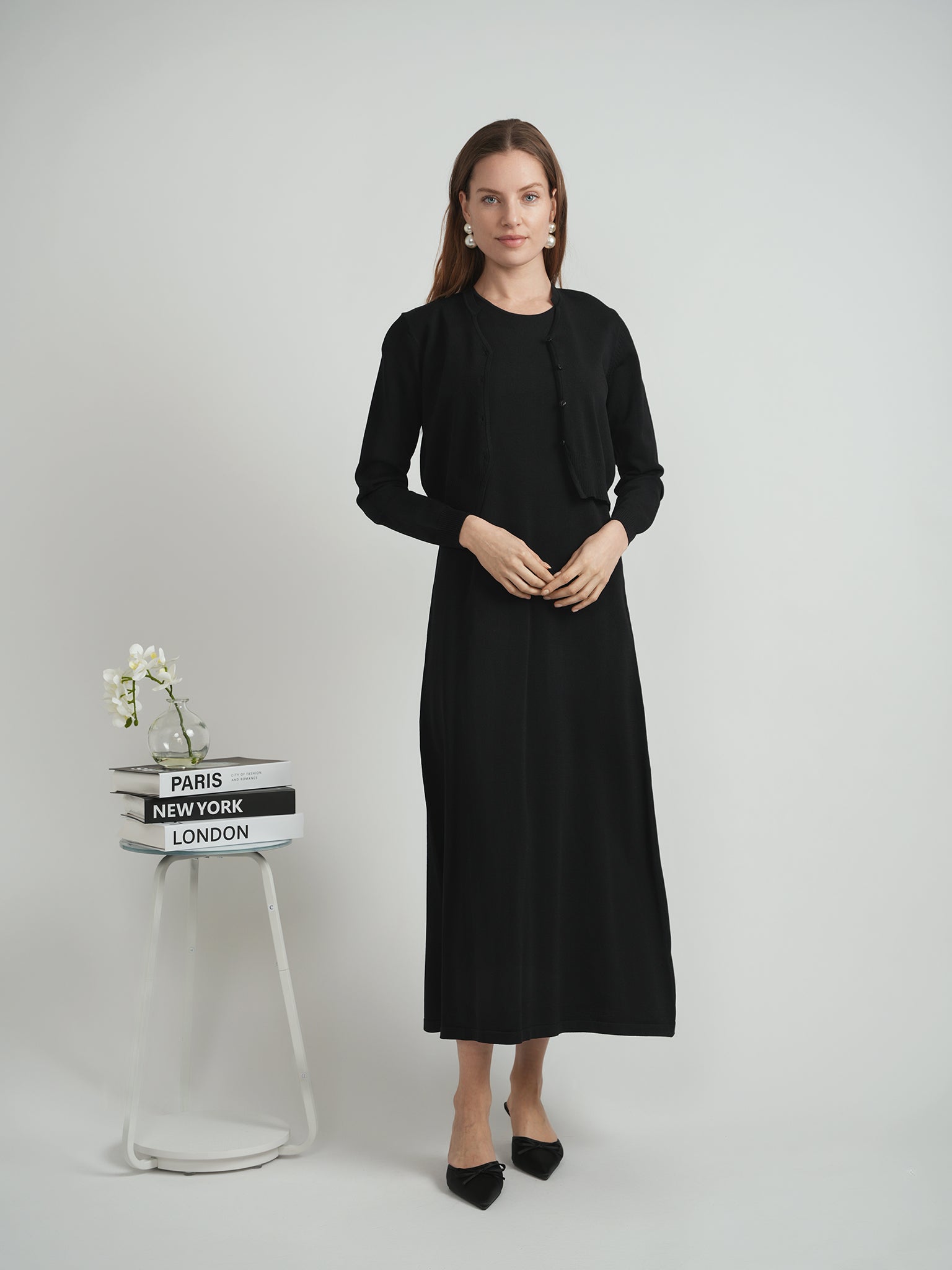 Cropped Open Knit Cardigan in by Birch