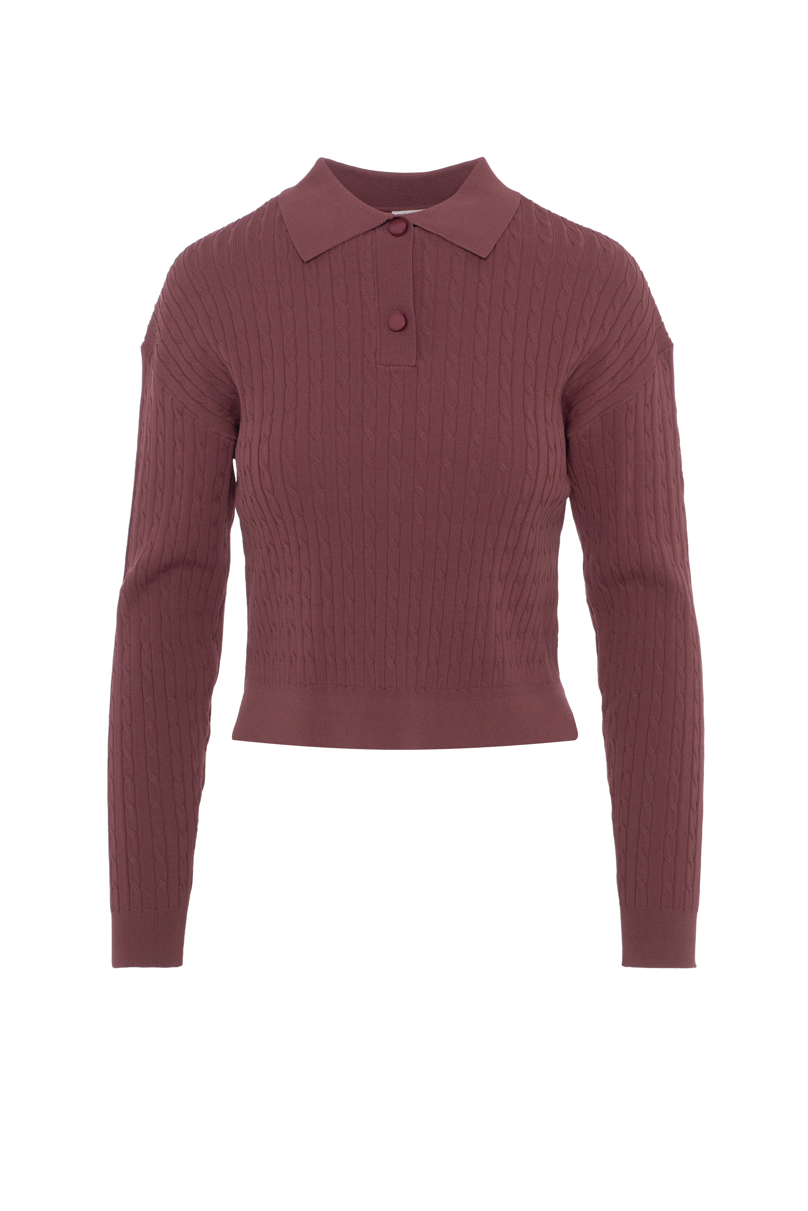 Cropped Cable T Sweater in Champagne by Vivid