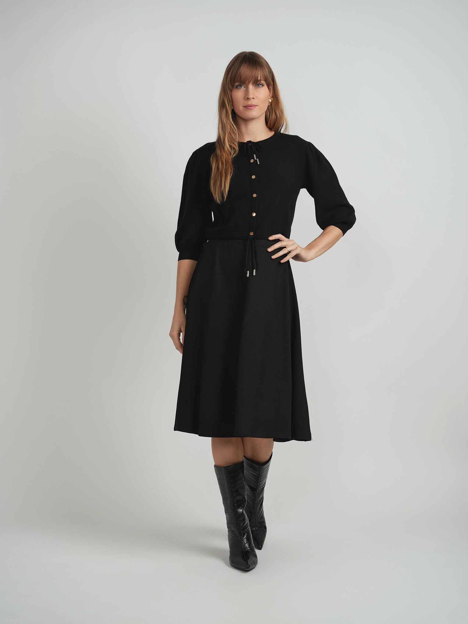 Cropped Knit Cardigan in by Milan Italy