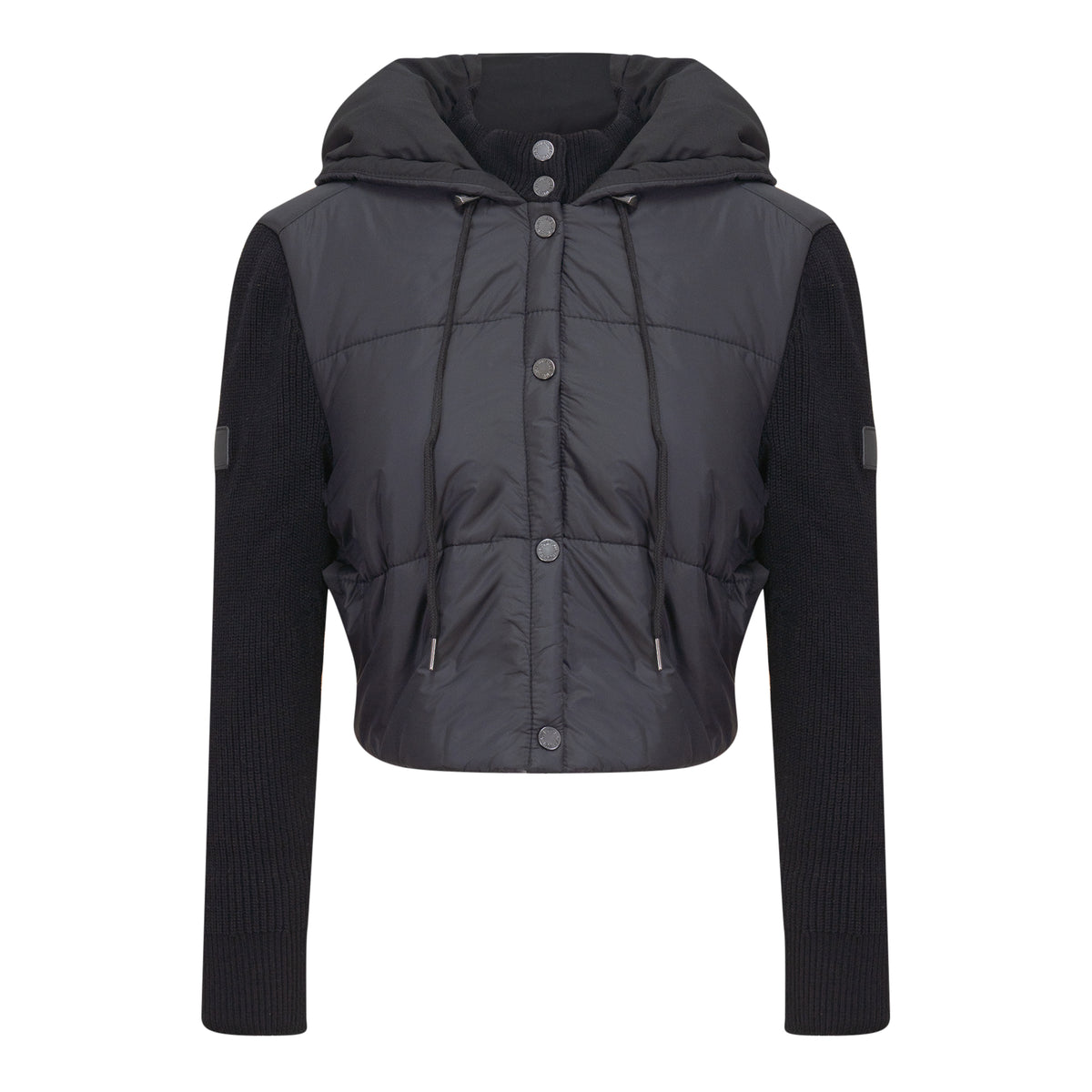 Quilted Sweater Combo Jacket in Black by Juli